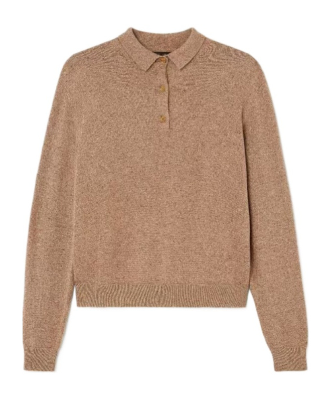 Loro Piana Long-sleeved Polo Shirt In Nude