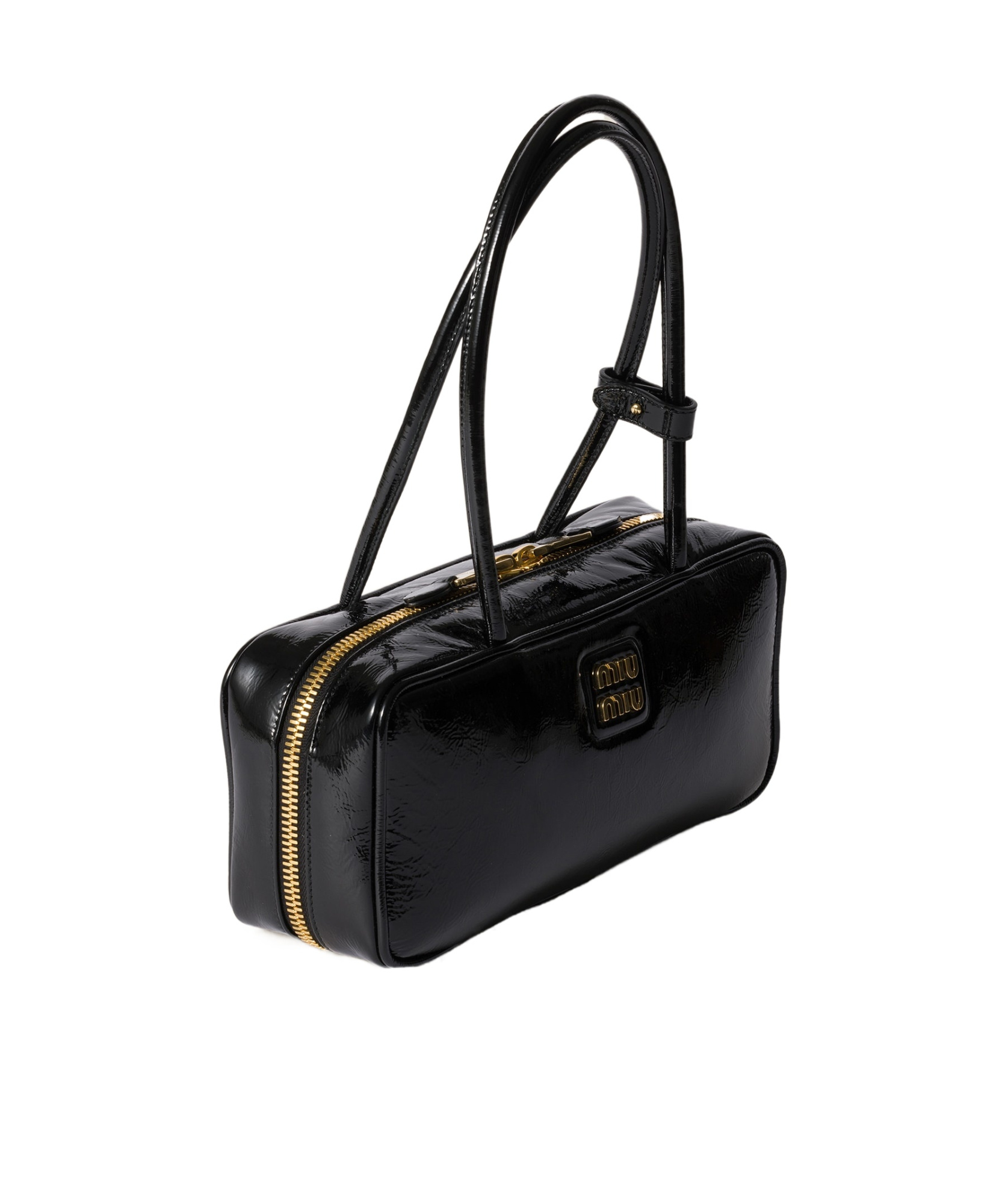 Miu Miu Zippered Handbag In Black