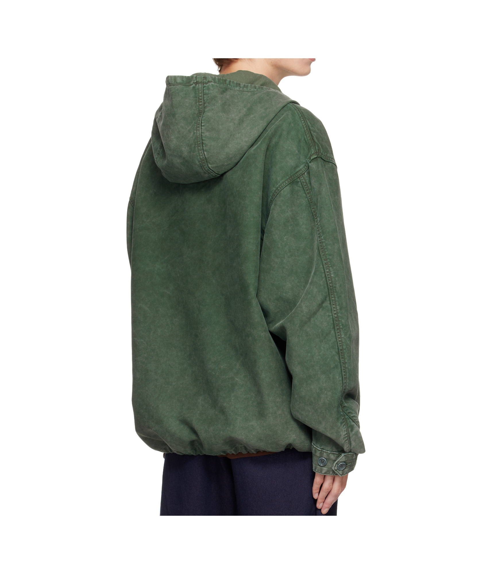 Jw Anderson Drawstring Hooded Jacket In Green