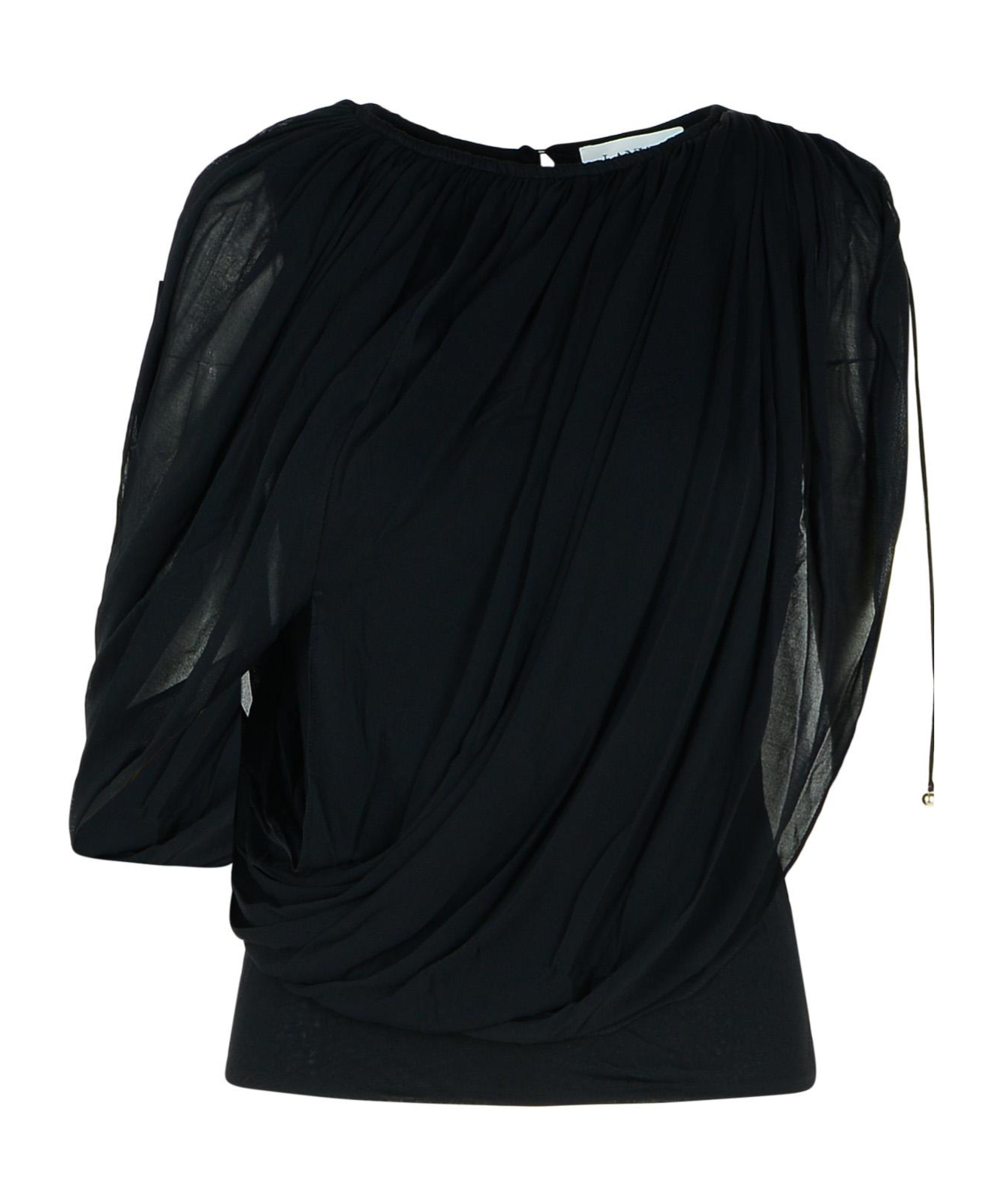 Lanvin Top Drappeggio In Black