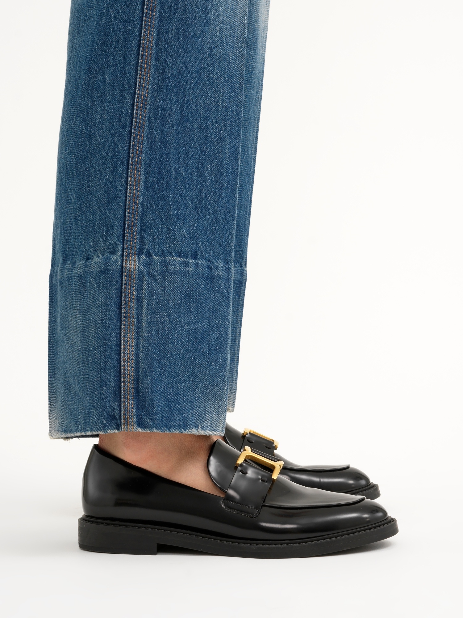 Chloé Marcie Black Brushed Calf Leather Loafer In Black