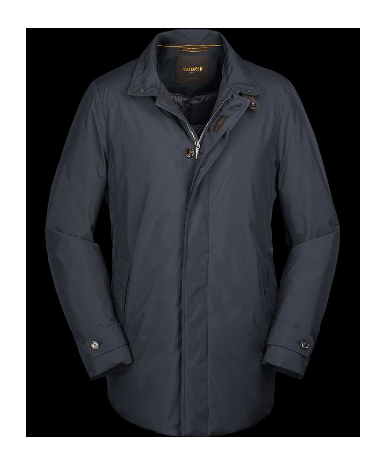 Moorer Long-sleeved Coat In Black