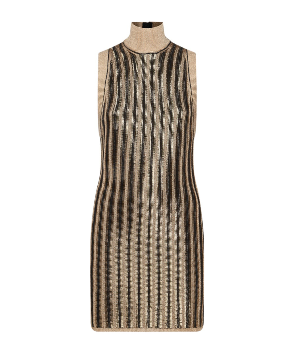 TOM FORD HIGH-NECK RIBBED MINIDRESS