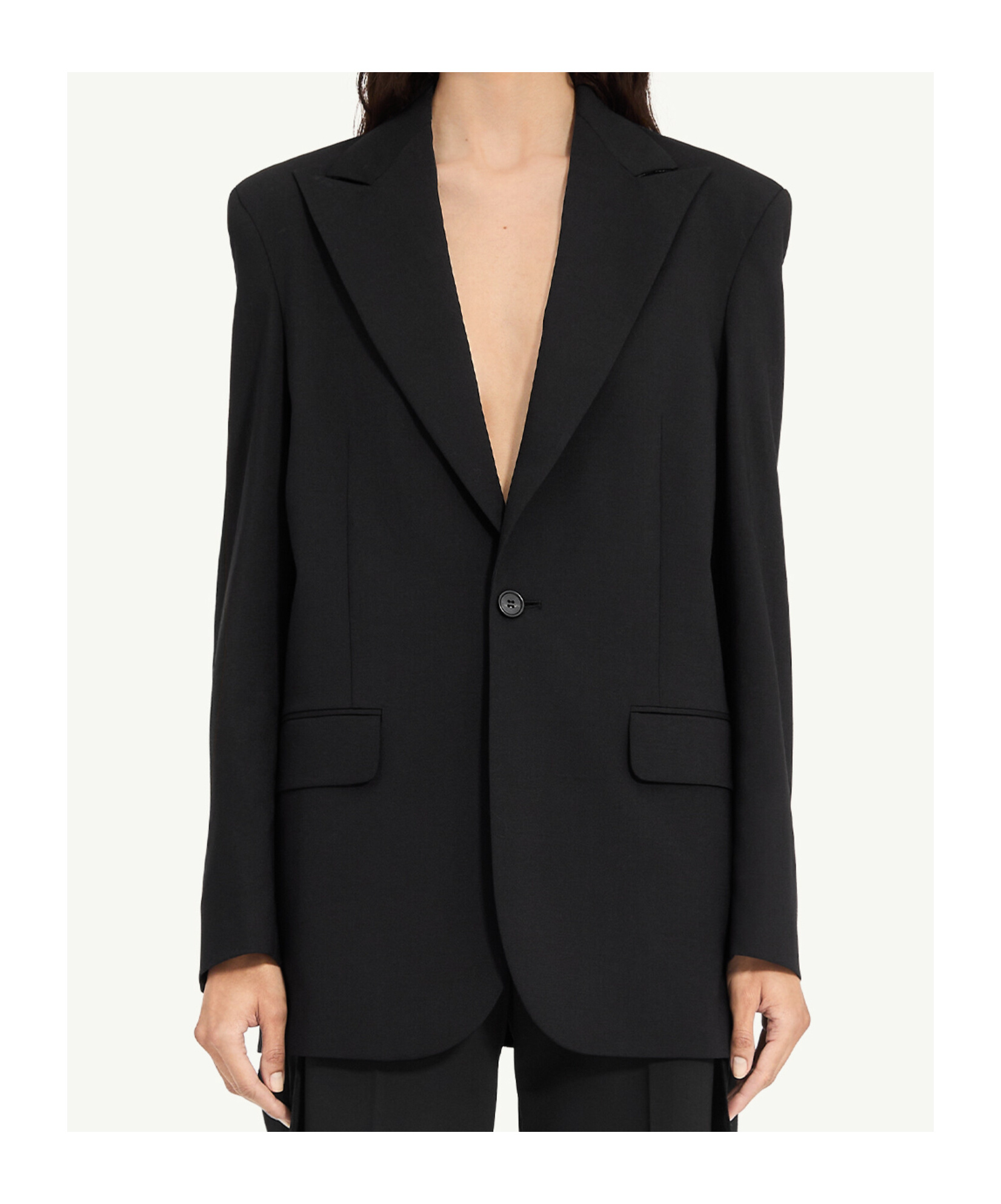 Mm6 Maison Margiela Single-button Tailored Blazer In Black