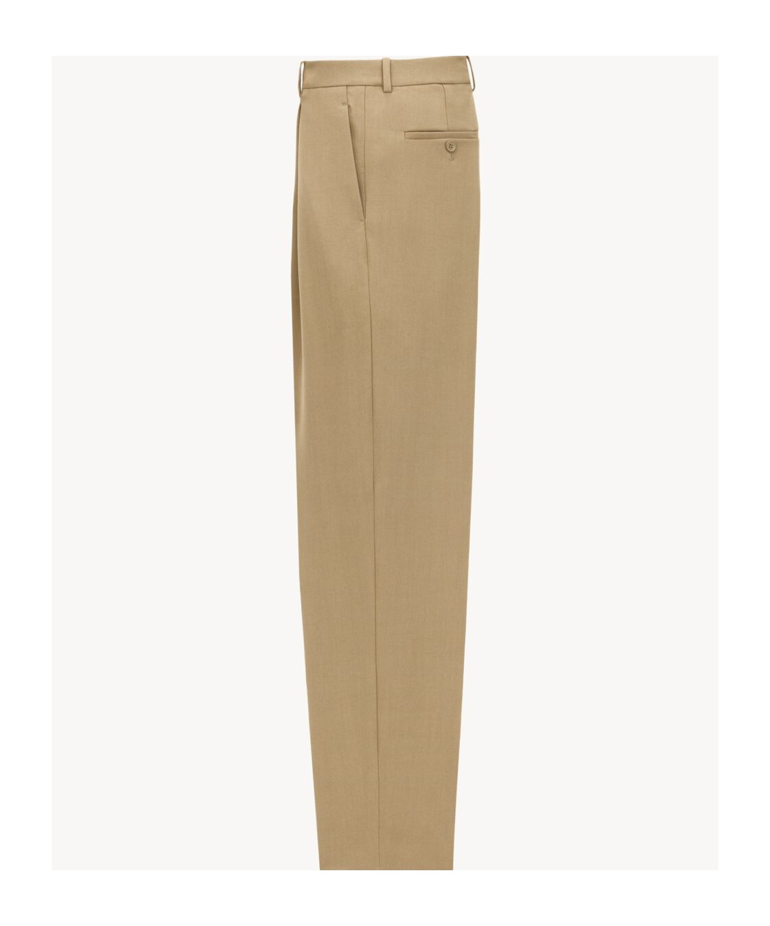 Saint Laurent Wool Gabardine High-waisted Carrot Trousers In Nude