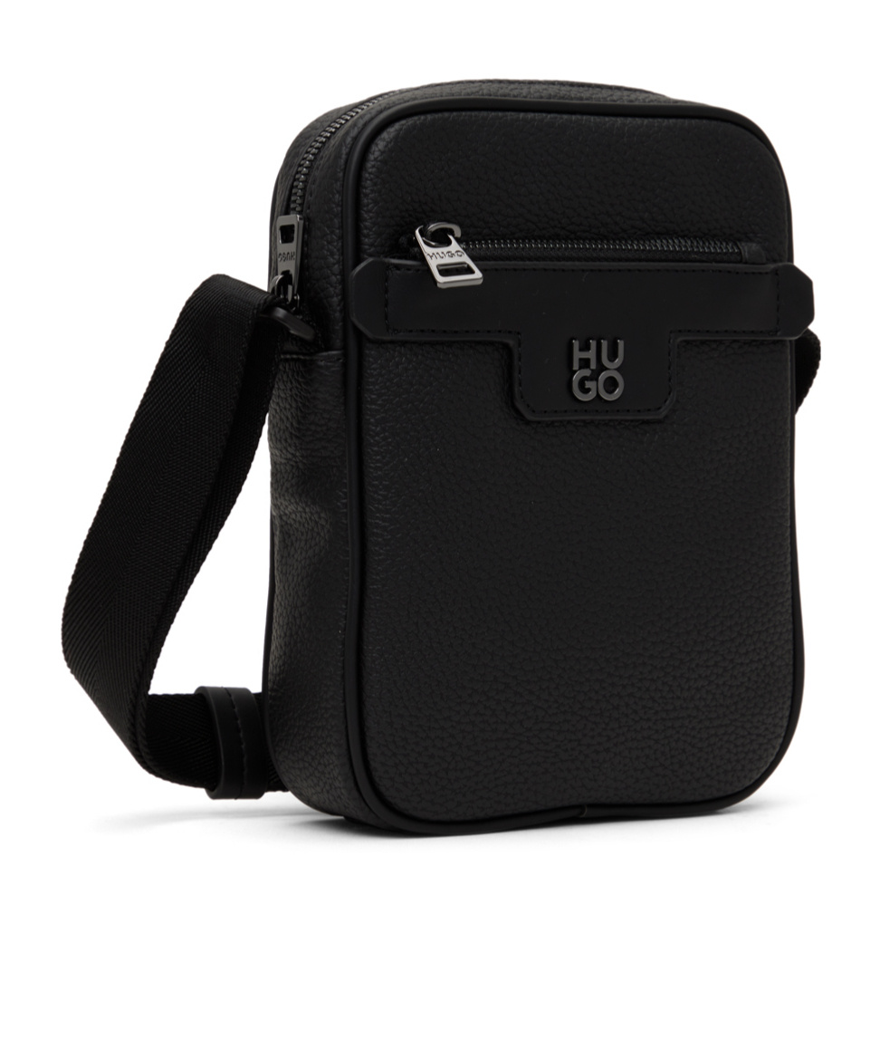 Hugo Boss Reporter Logo Crossbody Bag In Black