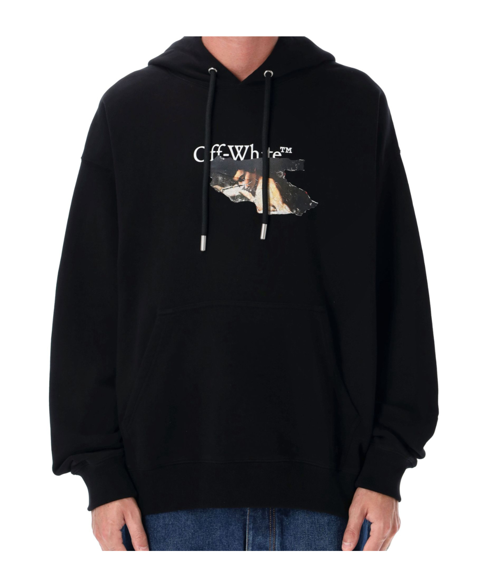 Off-white Graphic Print Hooded Sweatshirt In Black