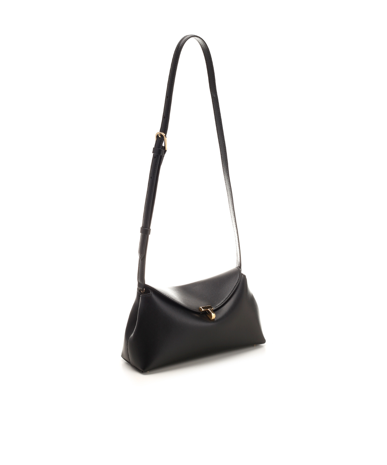 Totême T-lock Leather Crossbody Bag In Black
