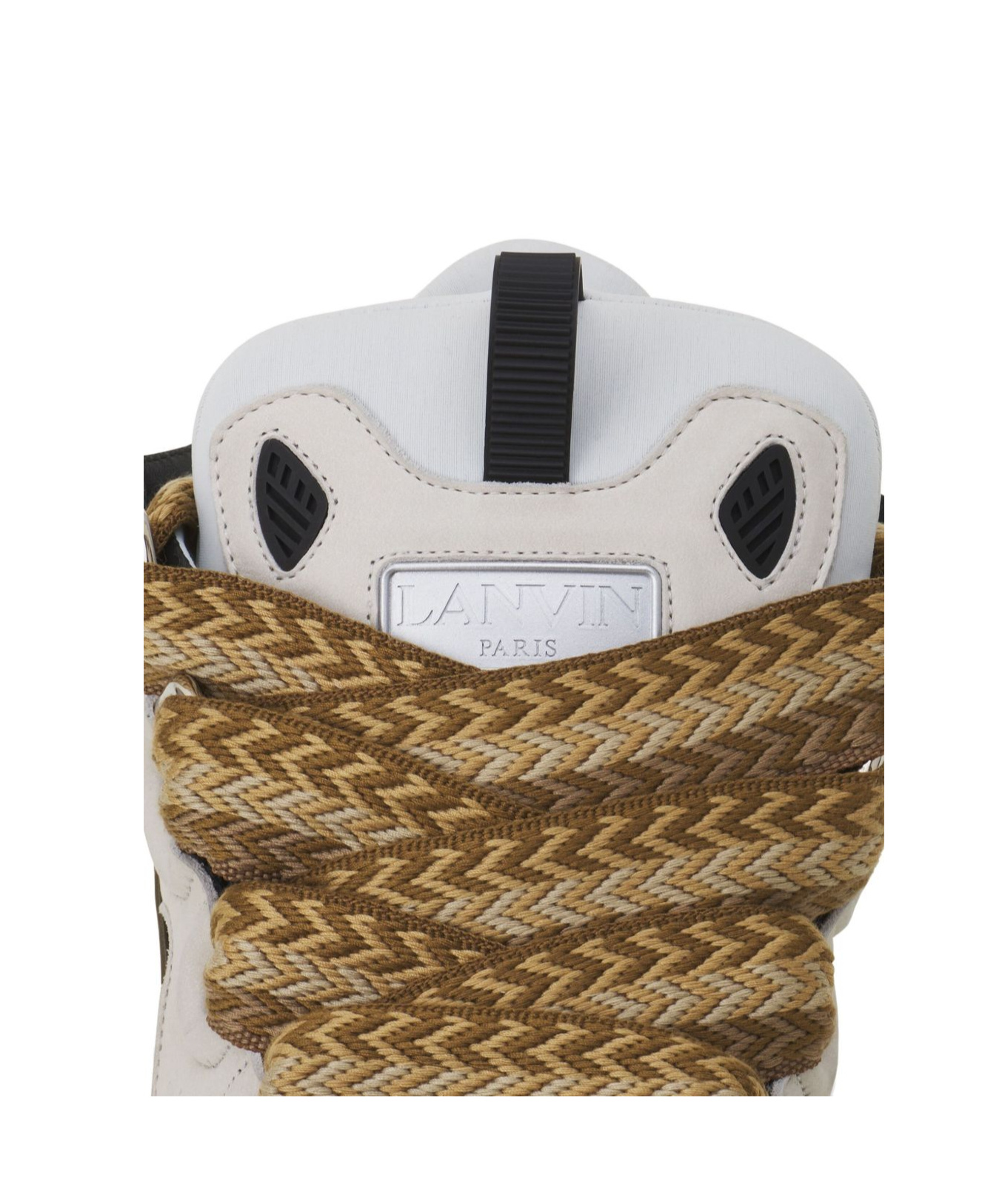 Lanvin Curb Sneakers In Grey Suede And Leather In Multi