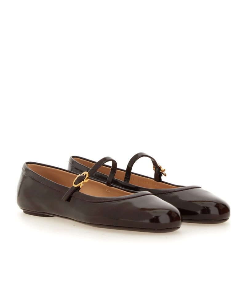 Shop Gianvito Rossi Leather Ballerina Shoes In Black
