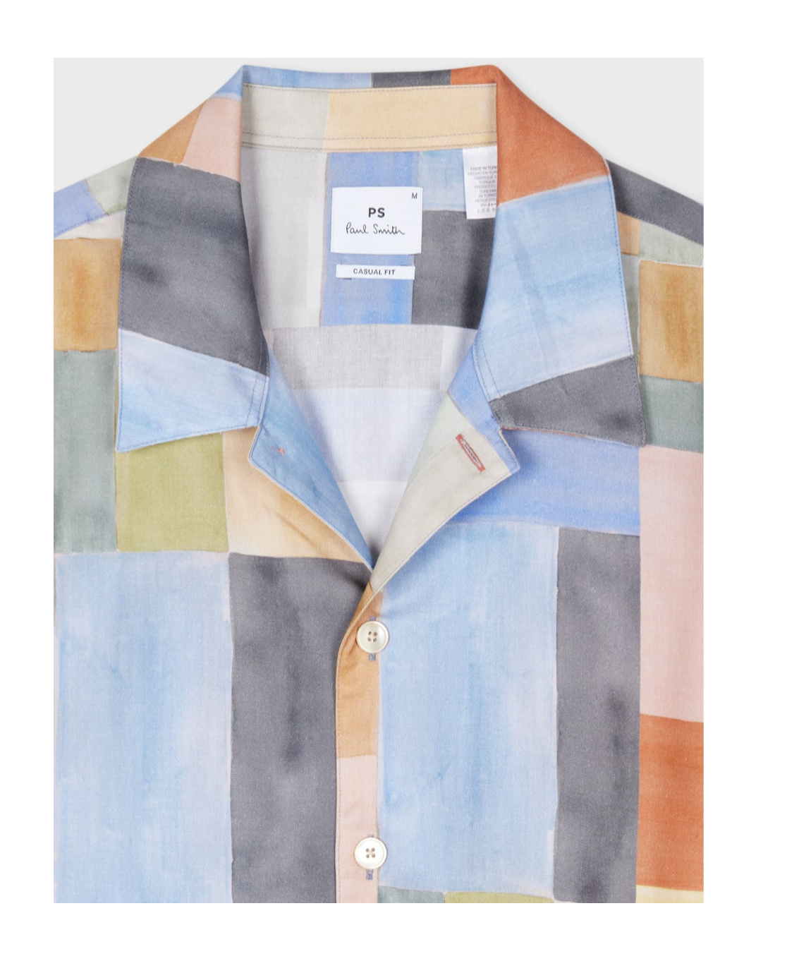 PAUL SMITH COLOURBLOCK-PRINT SHORT-SLEEVE SHIRT