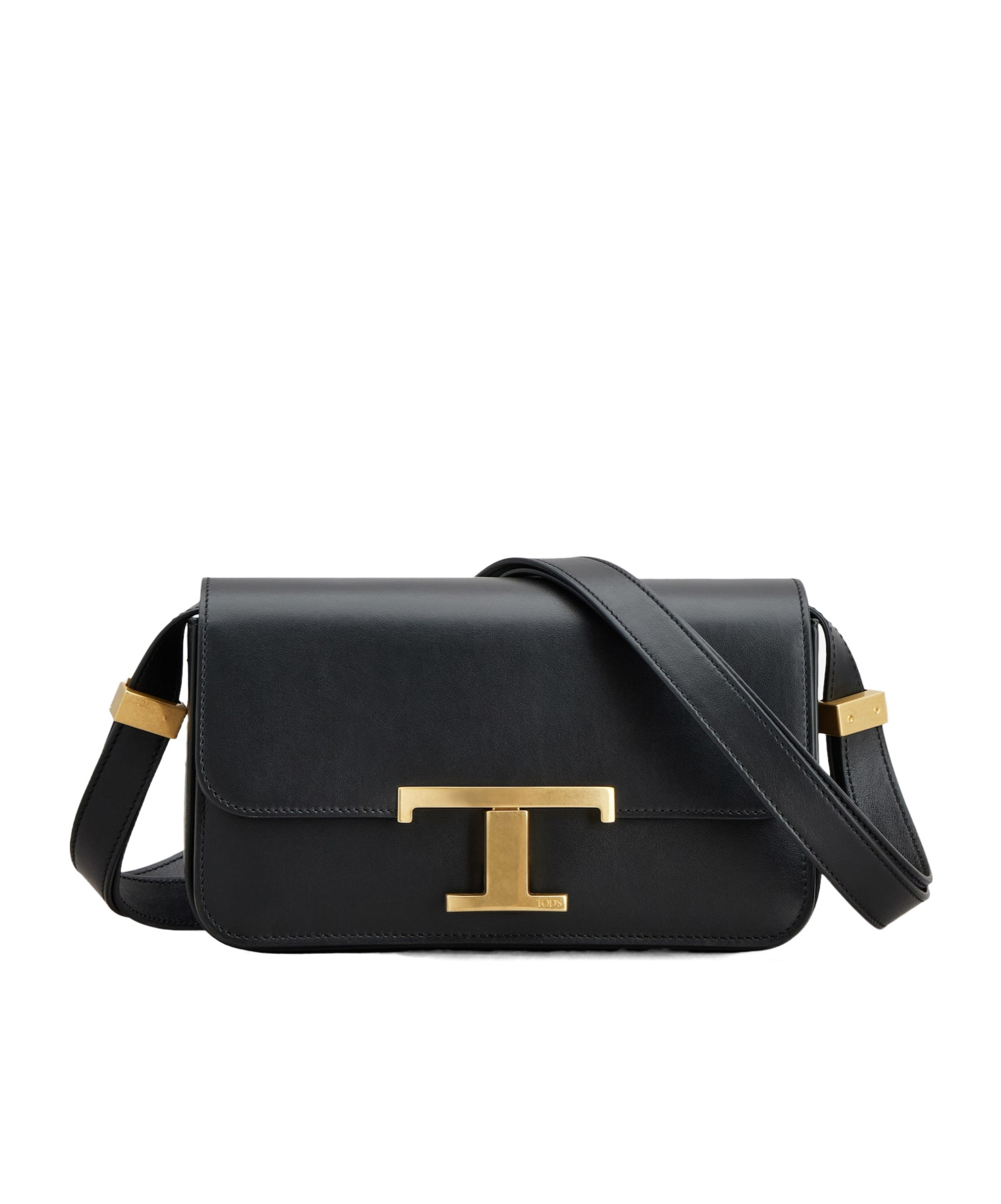 Tod's T Timeless Shoulder Bag In Micro Leather In Black