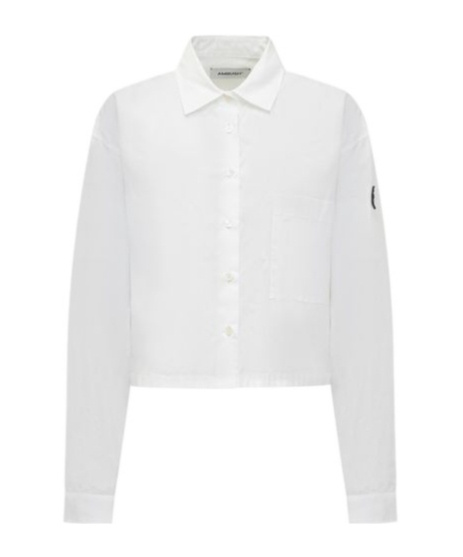 Ambush White Cropped Over Shirt In White