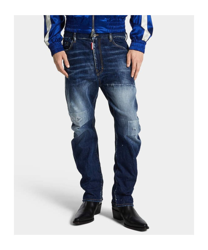 Dsquared2 Distressed Stretch-cotton Jeans In Blue