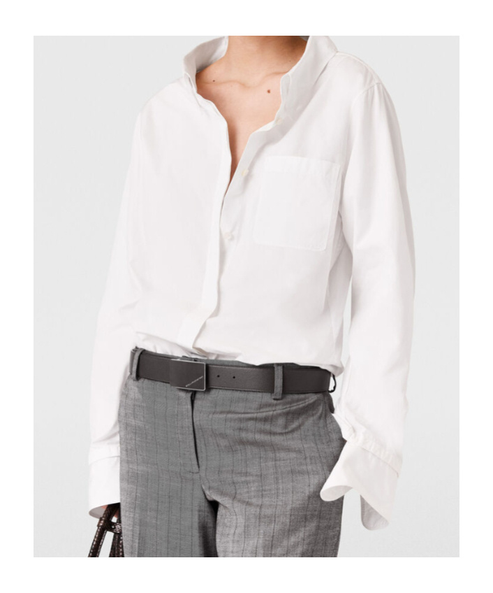Stella Mccartney Open V-neck Collared Shirt In Burgundy