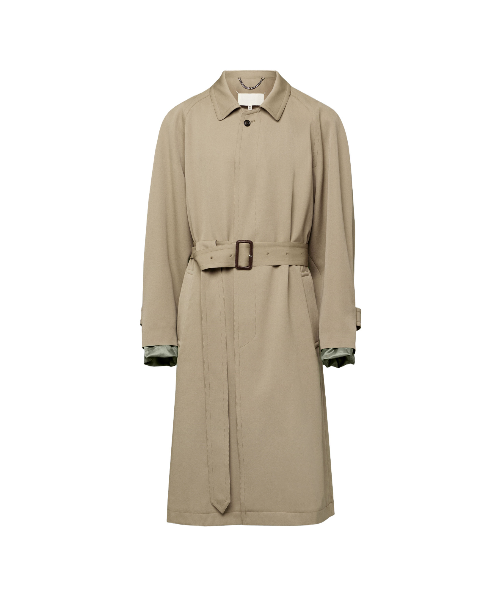 Maison Margiela Trench Coat With Wide Collar In Nude