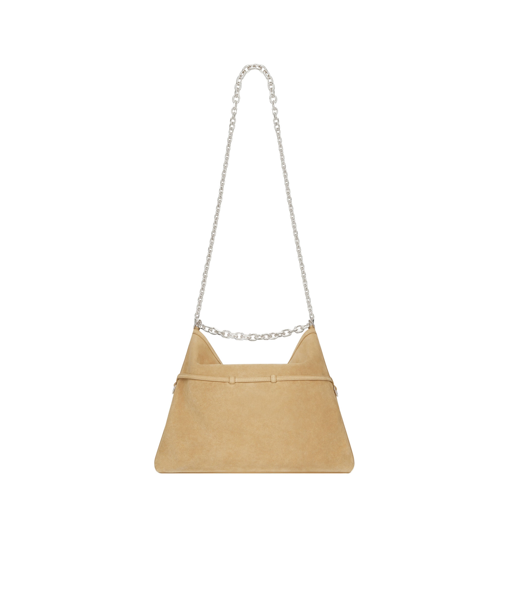 Shop Givenchy Medium Voyou Chain Bag In Suede In Nude