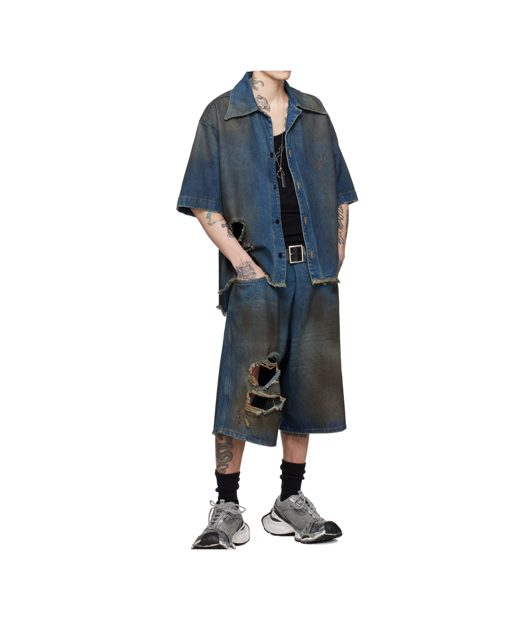 Lu'u Dan Blue Kriss Kross Denim Shorts In Blue