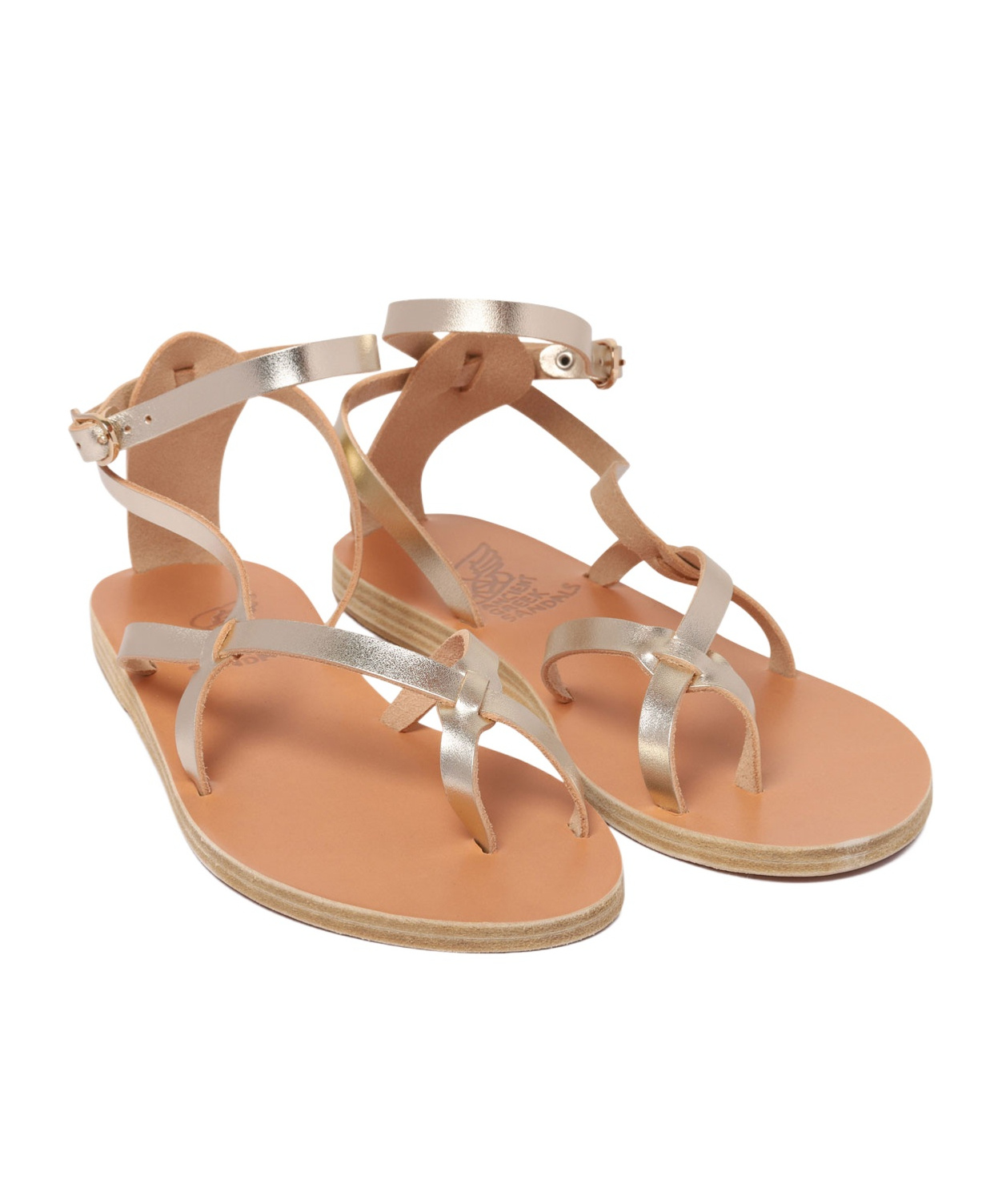 Shop Ancient Greek Sandals Leather Sandals In Nude