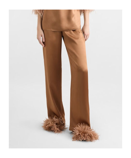 Dolce & Gabbana Silk-satin Straight-leg Pajama Pants In Brown