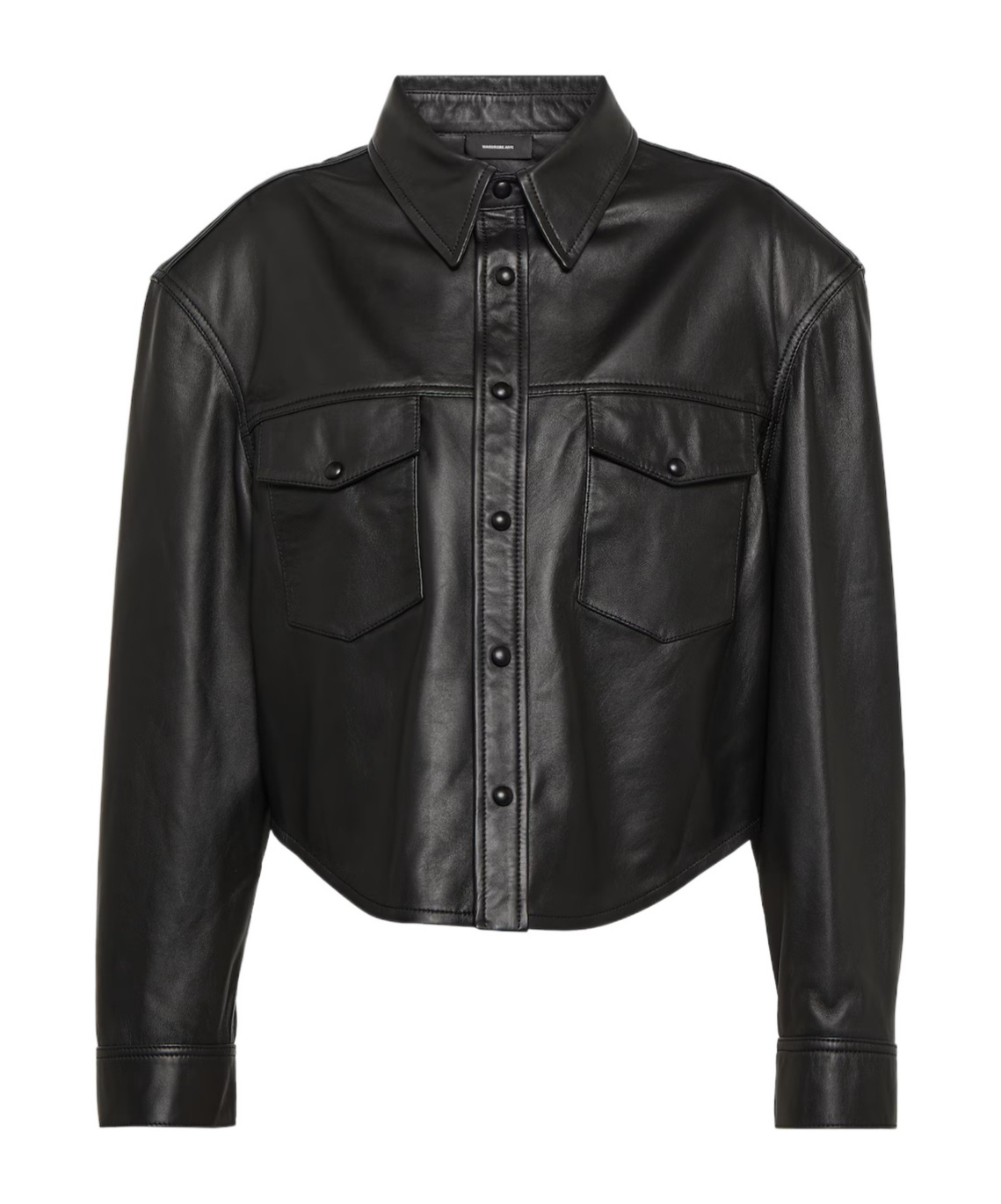 WARDROBE.NYC LEATHER JACKET WITH SNAP FASTENING