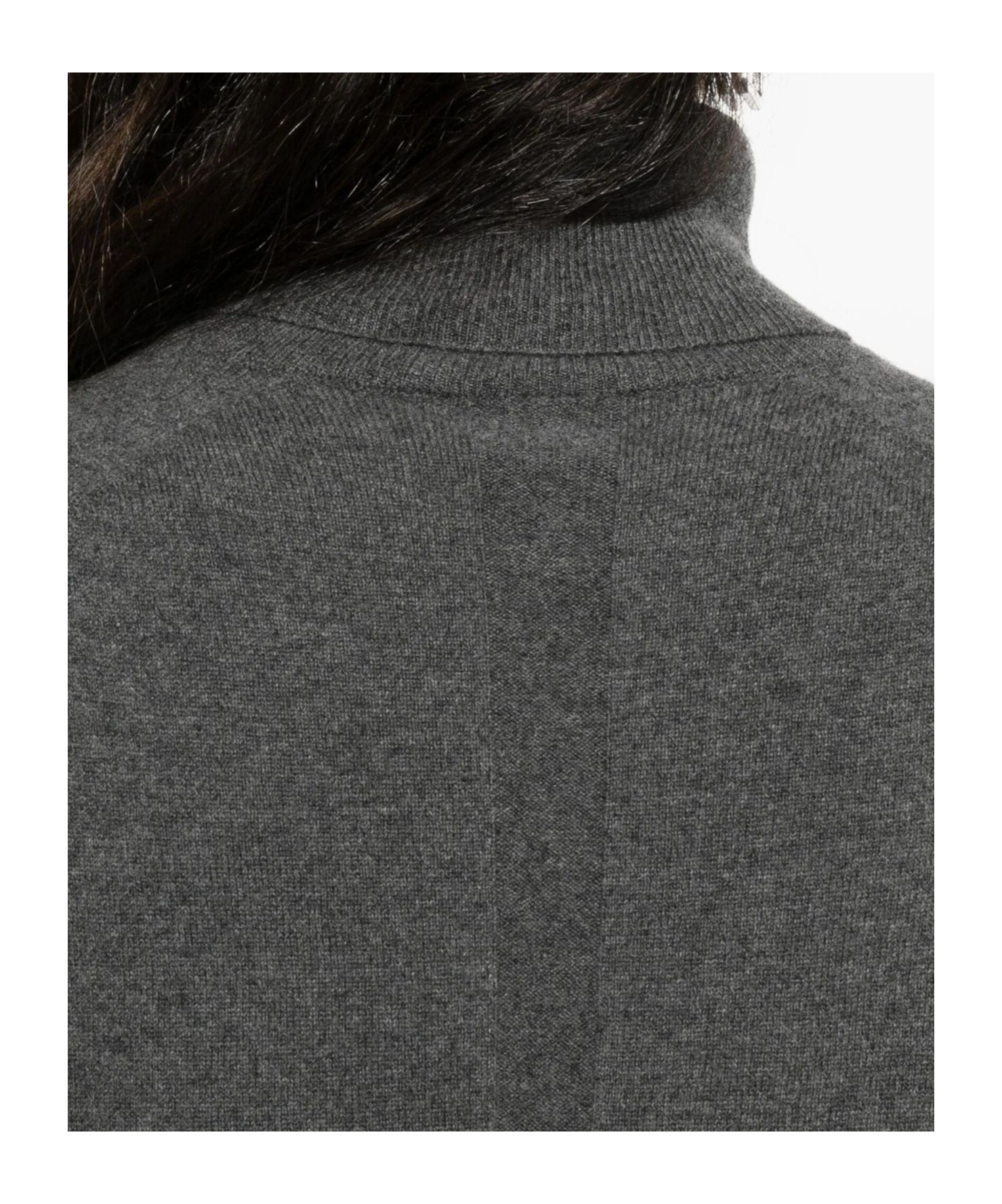 Semicouture Bi-color High Collar Knit Sweater In Wool-cashmere Blend In Brown