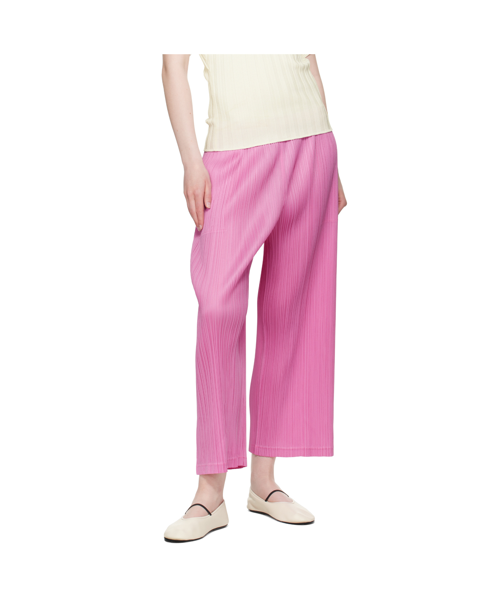 Issey Miyake Straight-leg Casual Pants In Pink