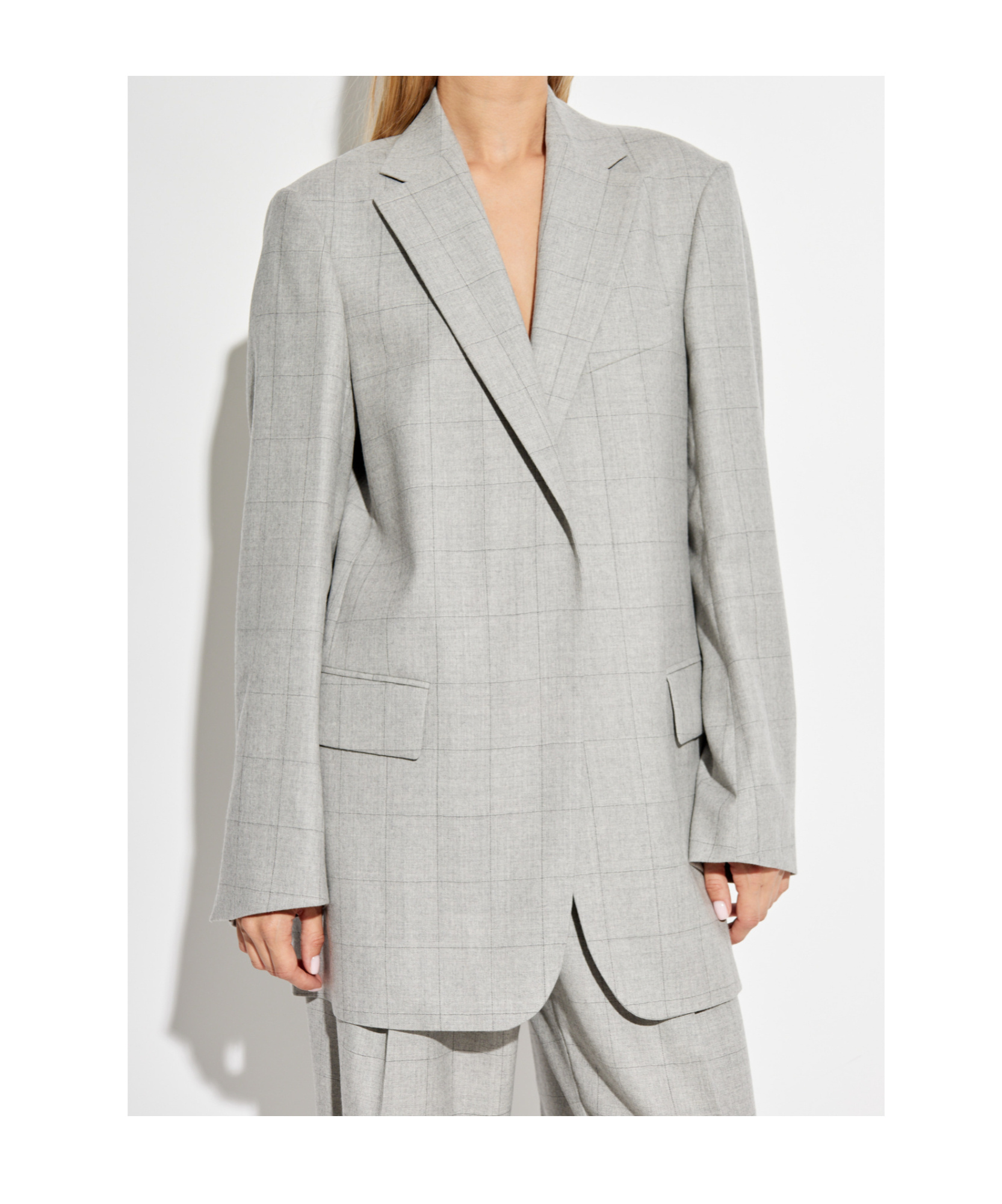 Dries Van Noten Checked Suit Coat In White