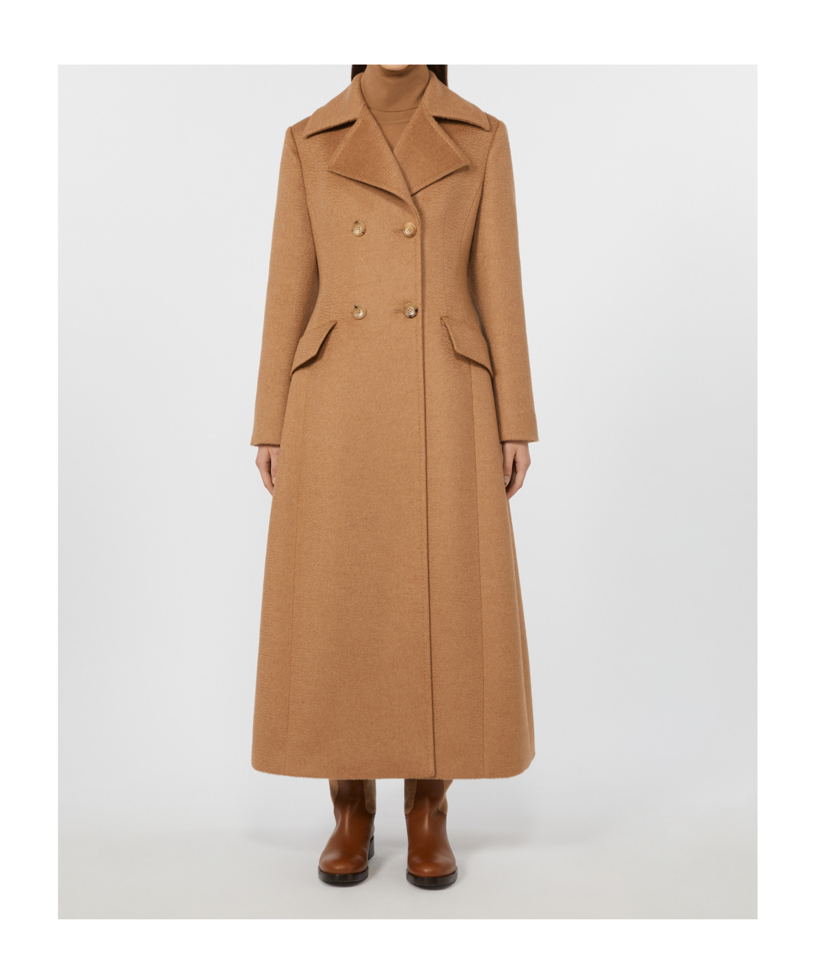 Max Mara Camel Colour Frock Coat In Brown