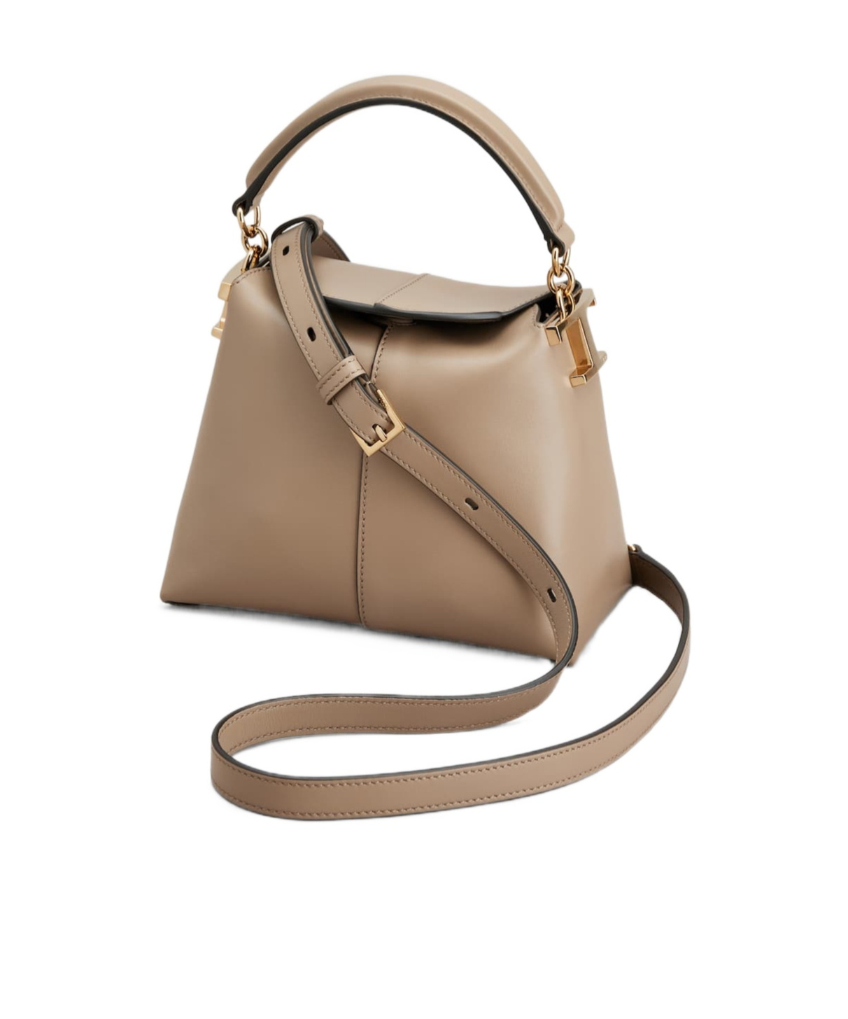 Tod's T Case Tote Messenger Bag In Leather Micro In Nude