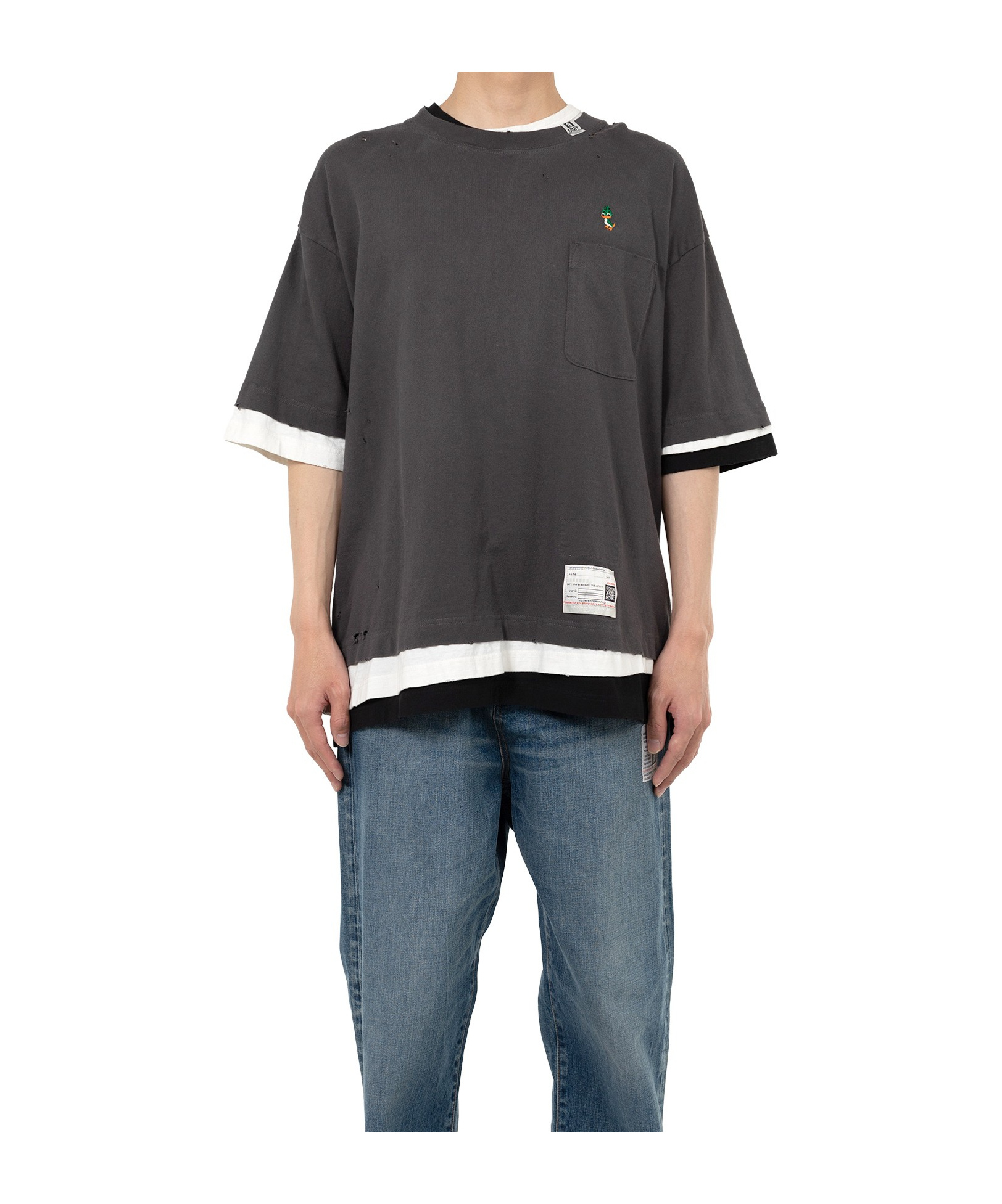 Miharayasuhiro Maison Mihara Yasuhiro Round Neck T-shirt In Gray