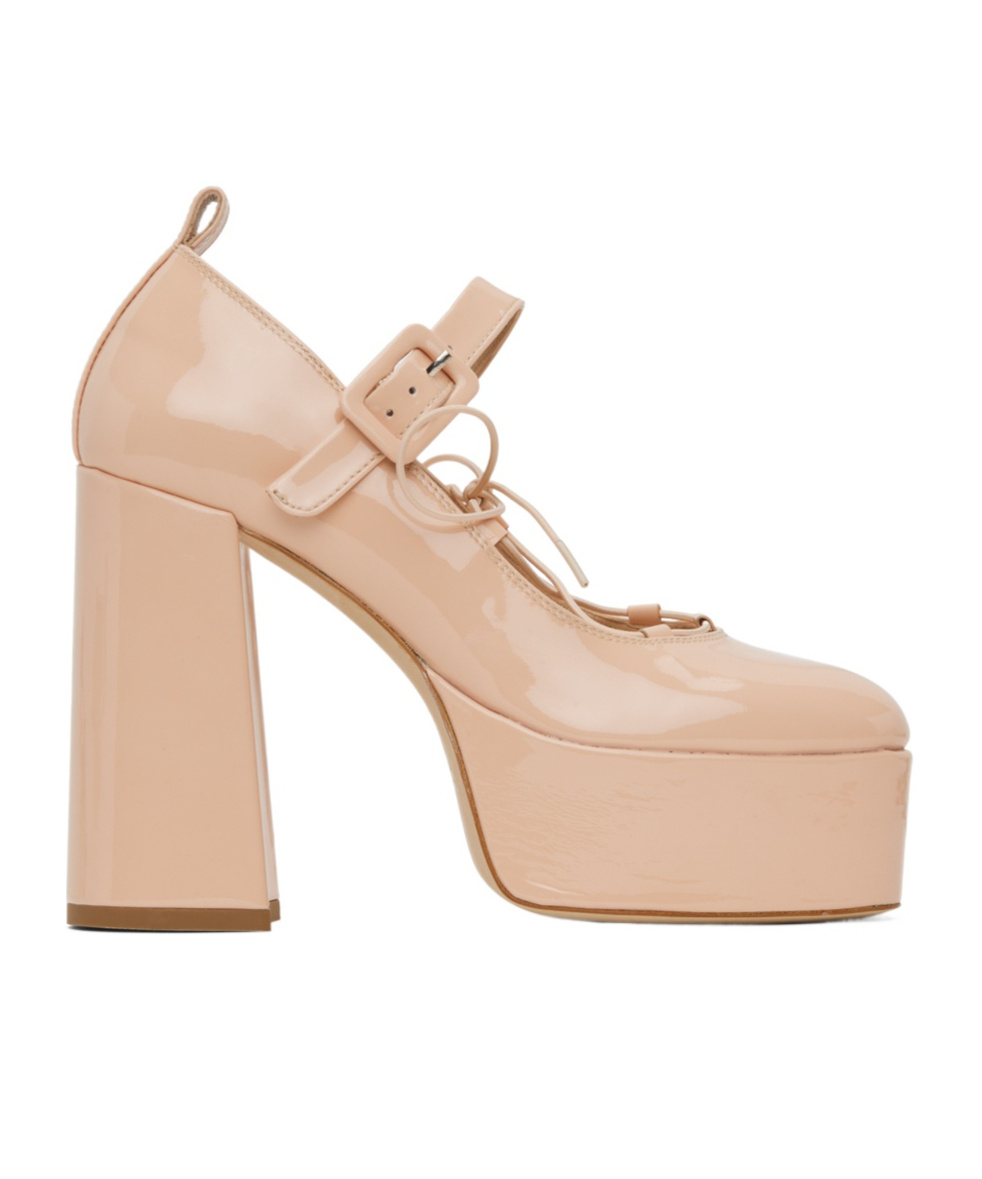 Shop Simone Rocha Front Lace High Heels In Nude