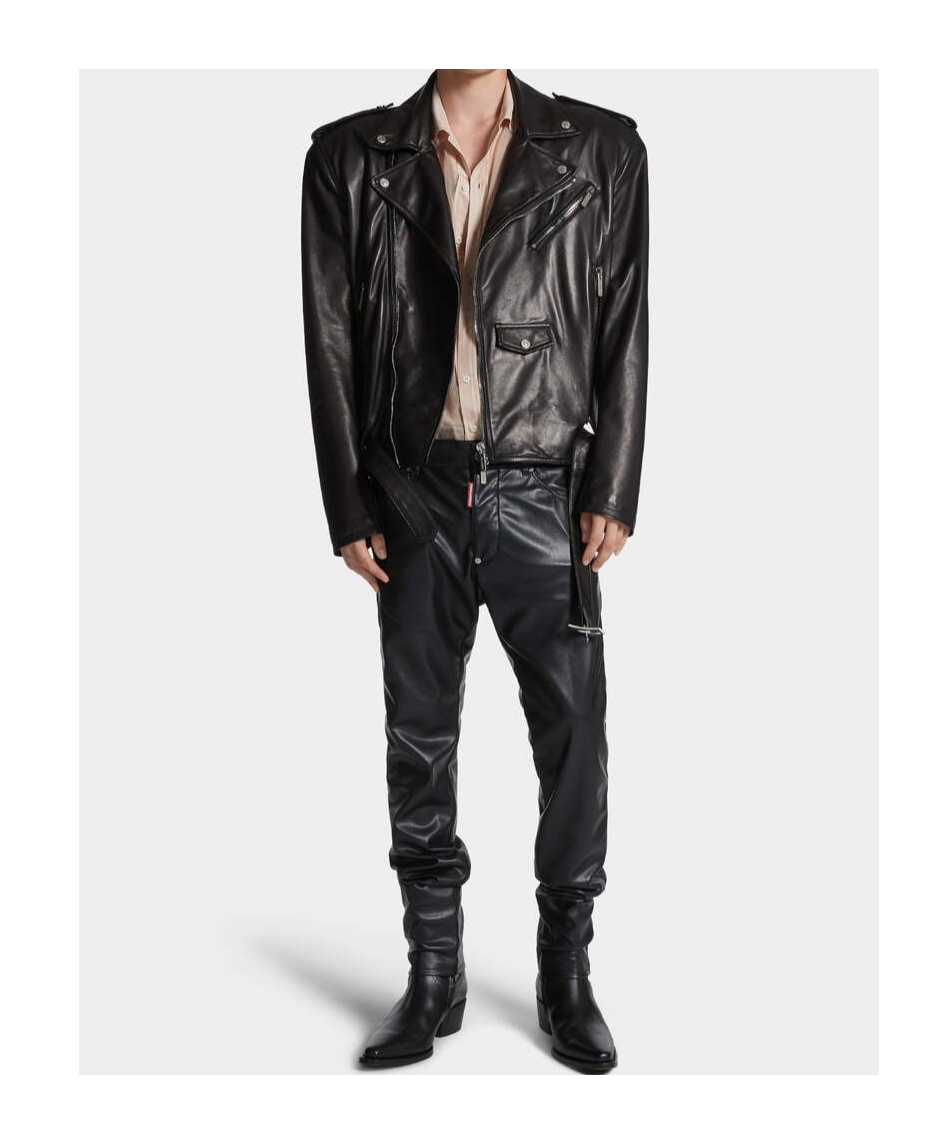 Dsquared2 Cool Guy Faux Leather Jeans In Black