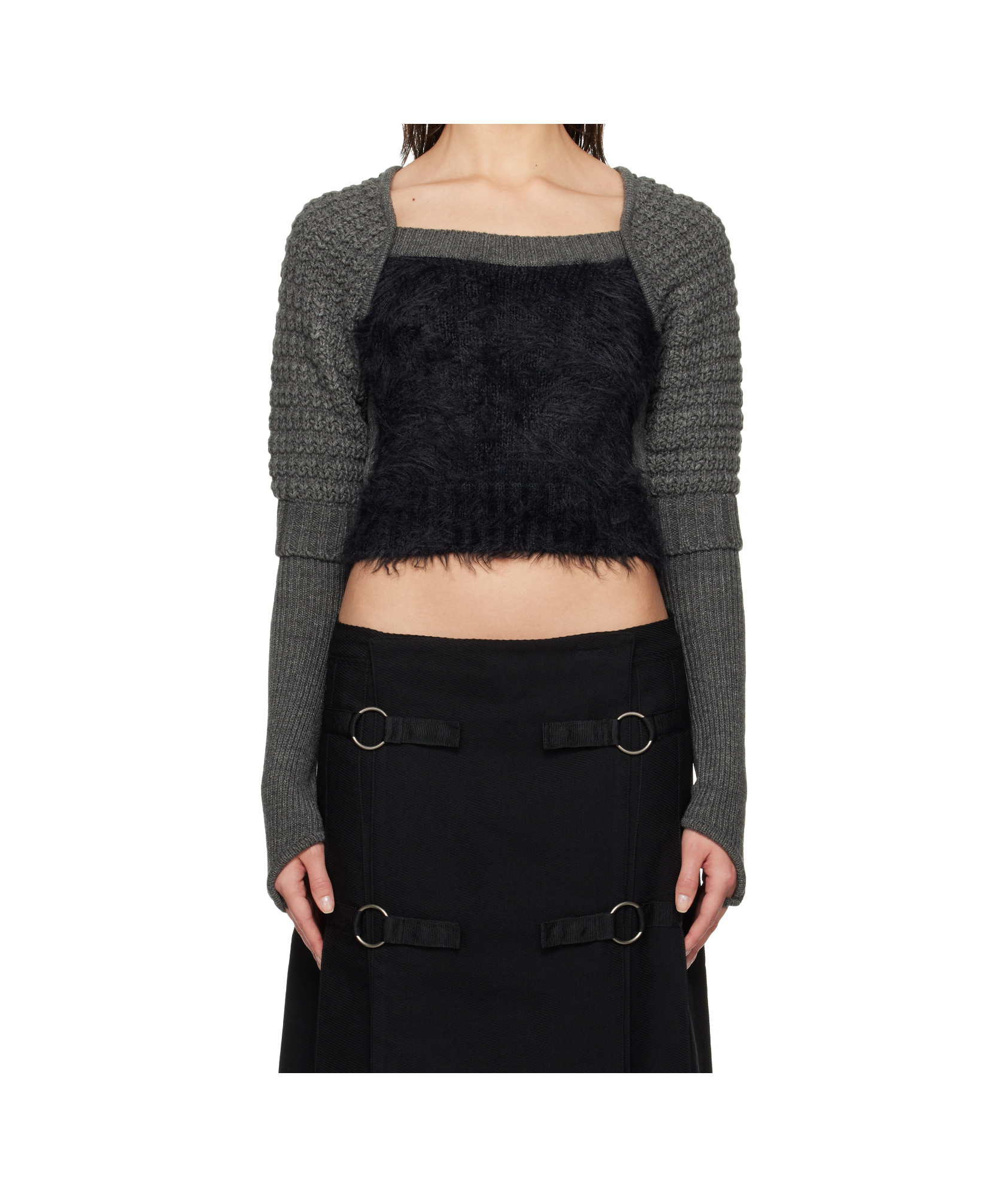 Andersson Bell Grob Gestricktes Oberteil Aus Faux Fur In Black