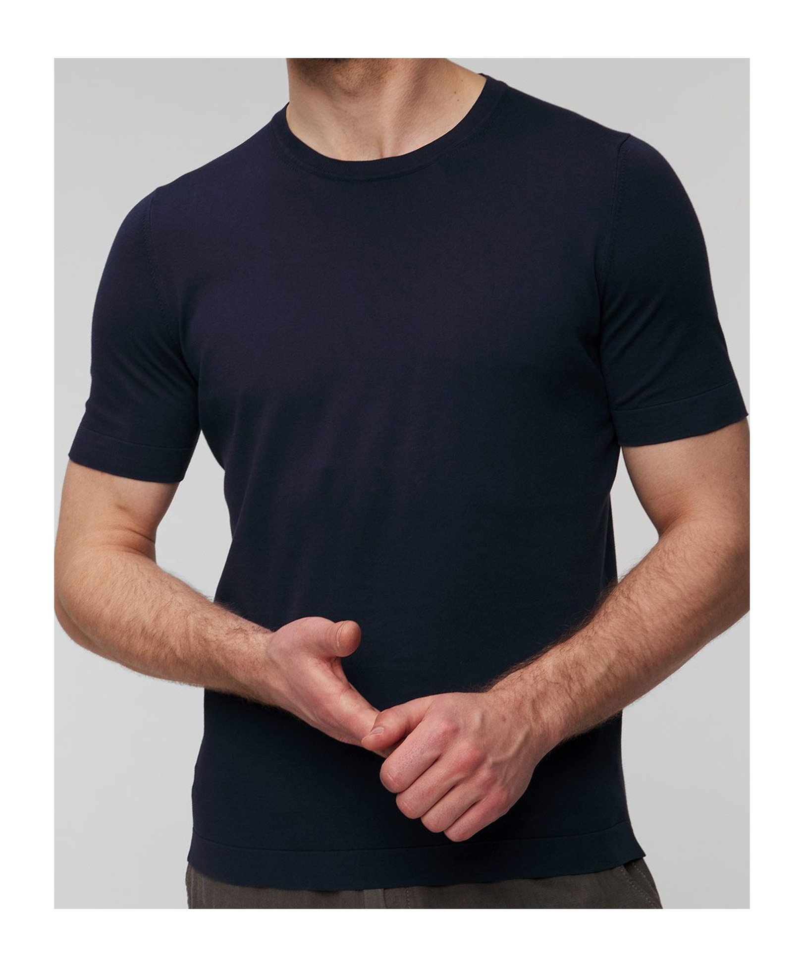Gran Sasso T-shirt M/c Retta In Filo Cotone Organico T-shirt In Black