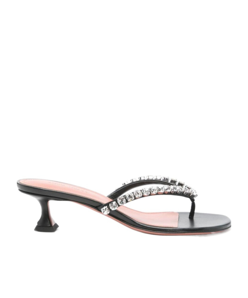 Amina Muaddi Flip-flop High-heeled Sandals In Black