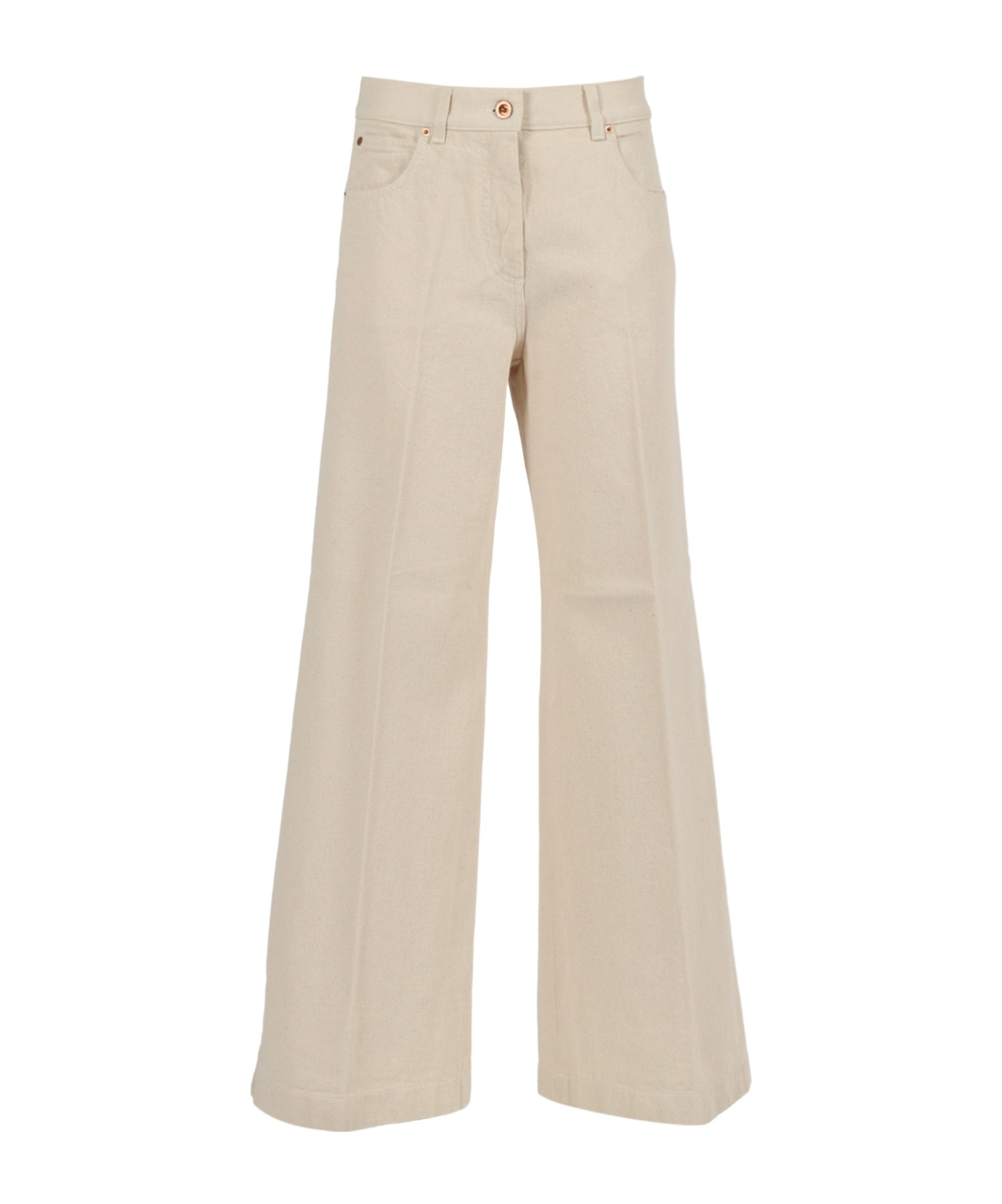 Aspesi High-waisted Wide-leg Pants With Belt Loops And Seam Details In Neutral