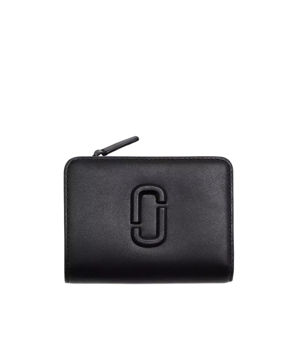 Marc Jacobs Black Leather Mini The Utility Snapshot Dtm Wallet In Black