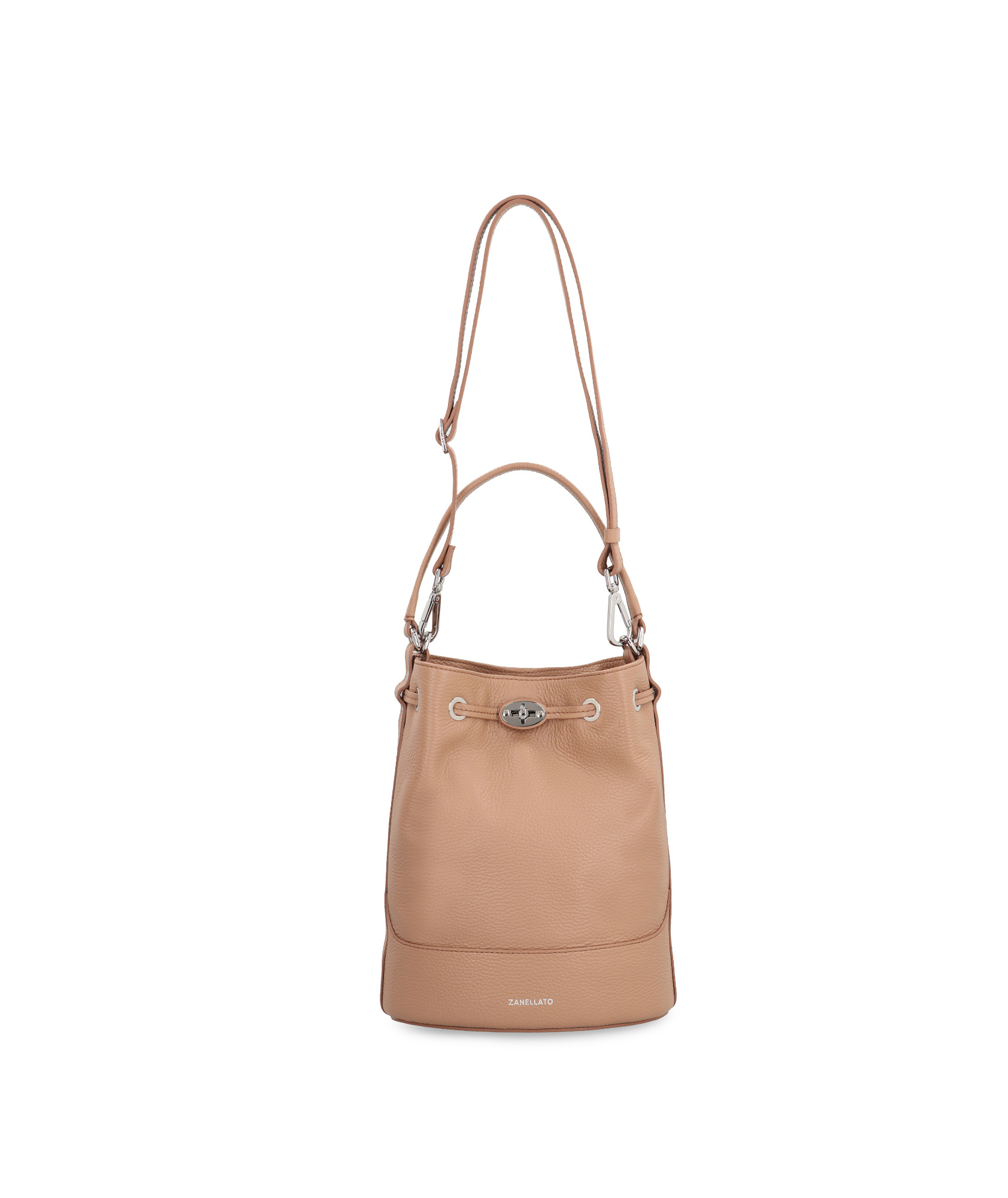 Zanellato Monda S Leather Bucket Bag In Nude