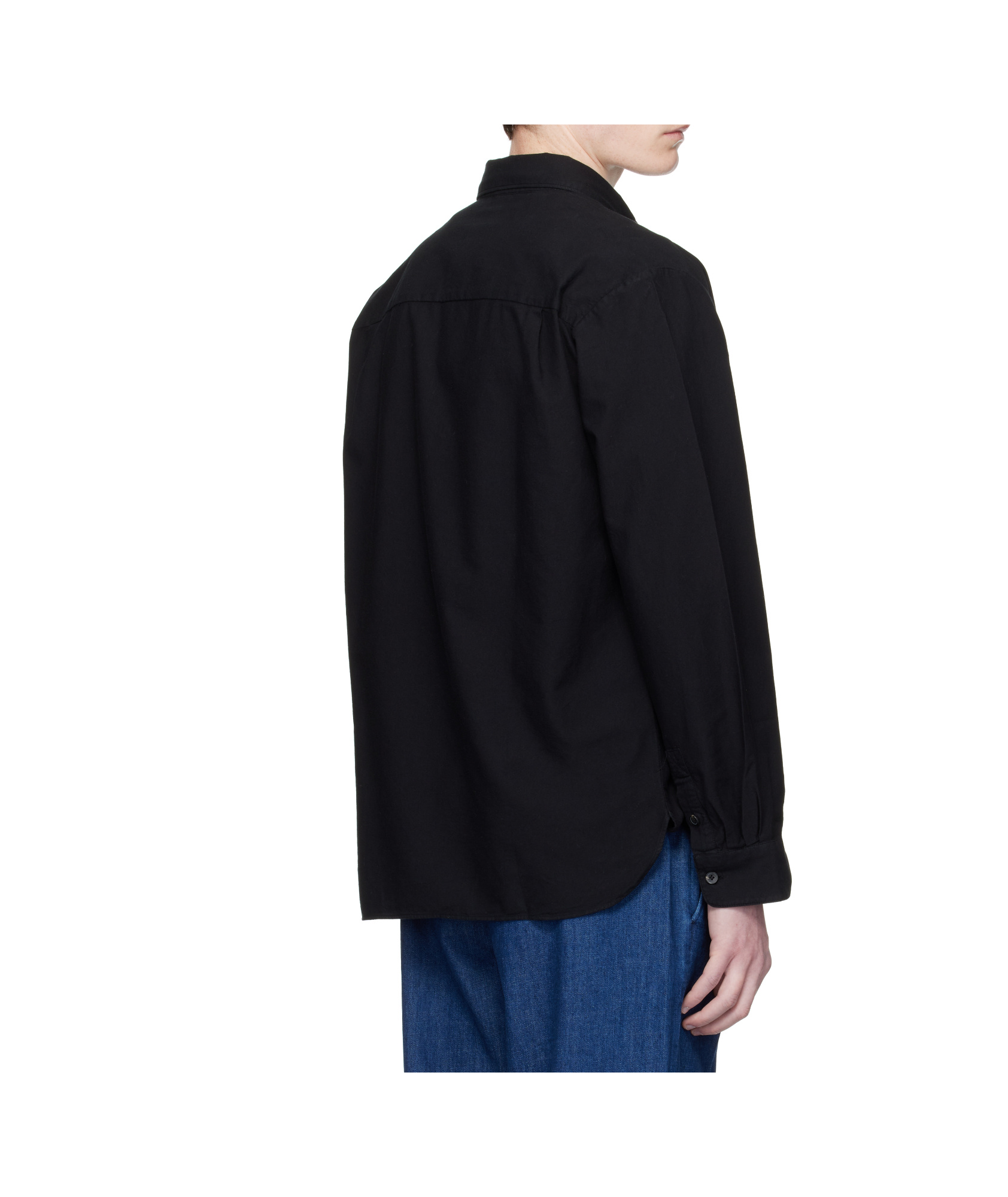 Apc A.p.c. Logo-embroidered Long-sleeved Shirt In Black