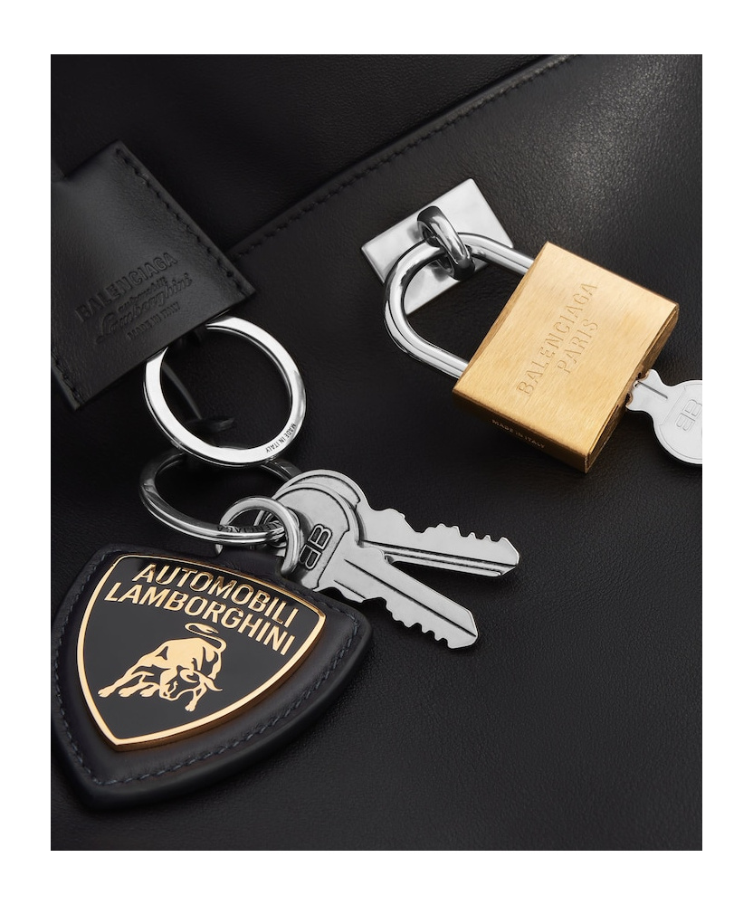 Balenciaga Men's   Automobili Lamborghini Rodeo Handbag Large With Charms In Black