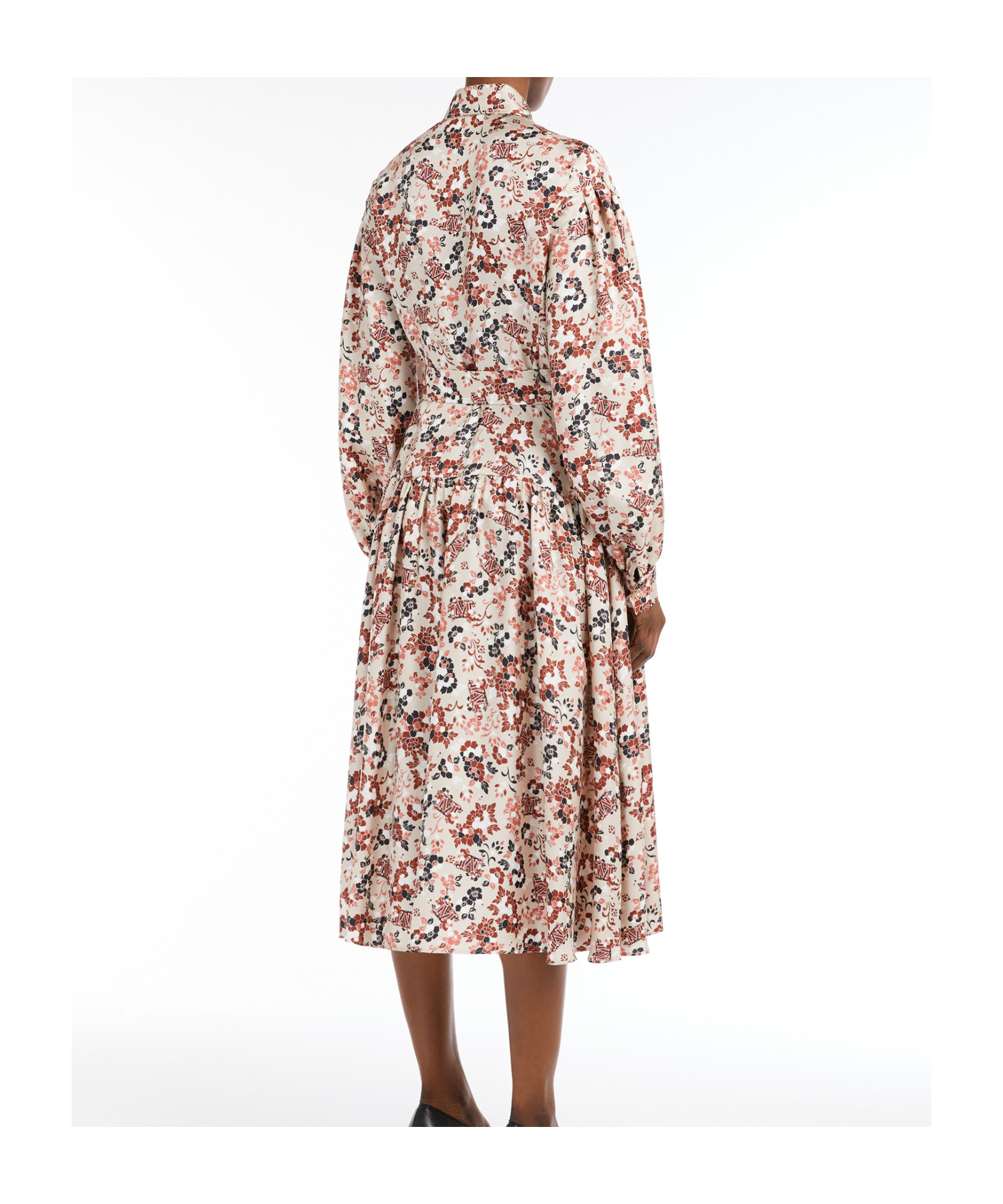 Max Mara Vestido Acampanado De Seda Estampada In Multicolor