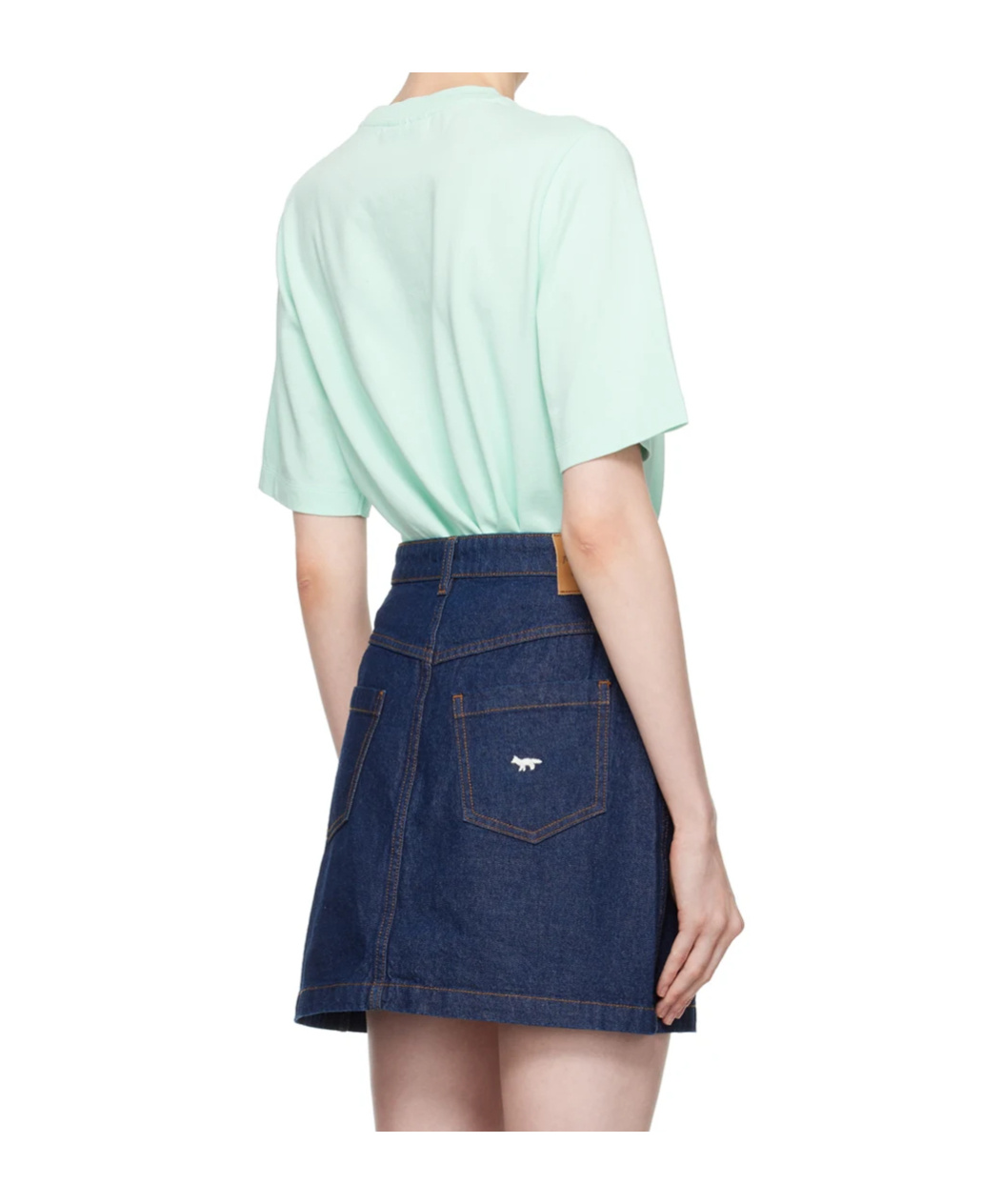 Maison Kitsuné Green Bold Fox Head Patch Comfort T-shirt In Blue