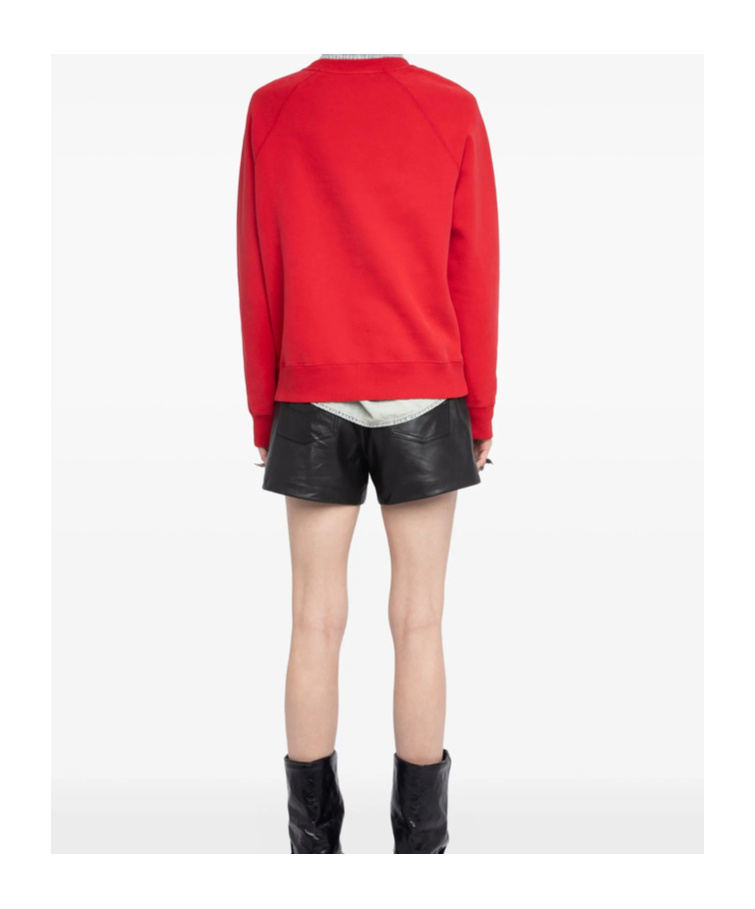 Zadig & Voltaire Womens Branded Round-neck Cotton-blend Sweatshirt Love Xs In Red