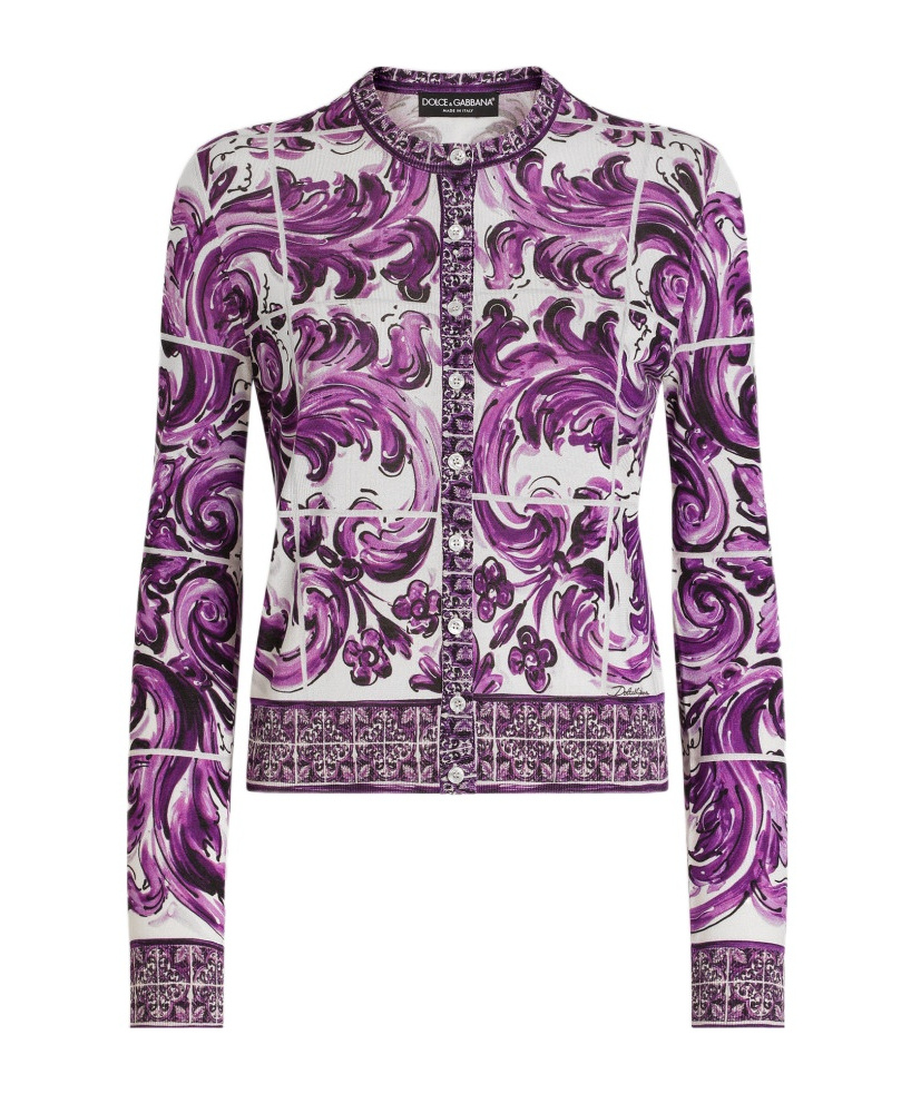 Dolce & Gabbana Majolica-print Silk Cardigan