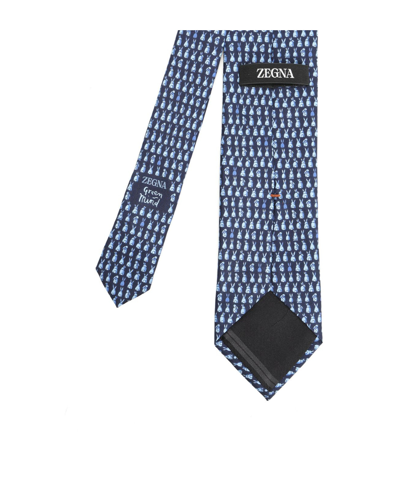 Zegna Bunny Print Tie In Gold