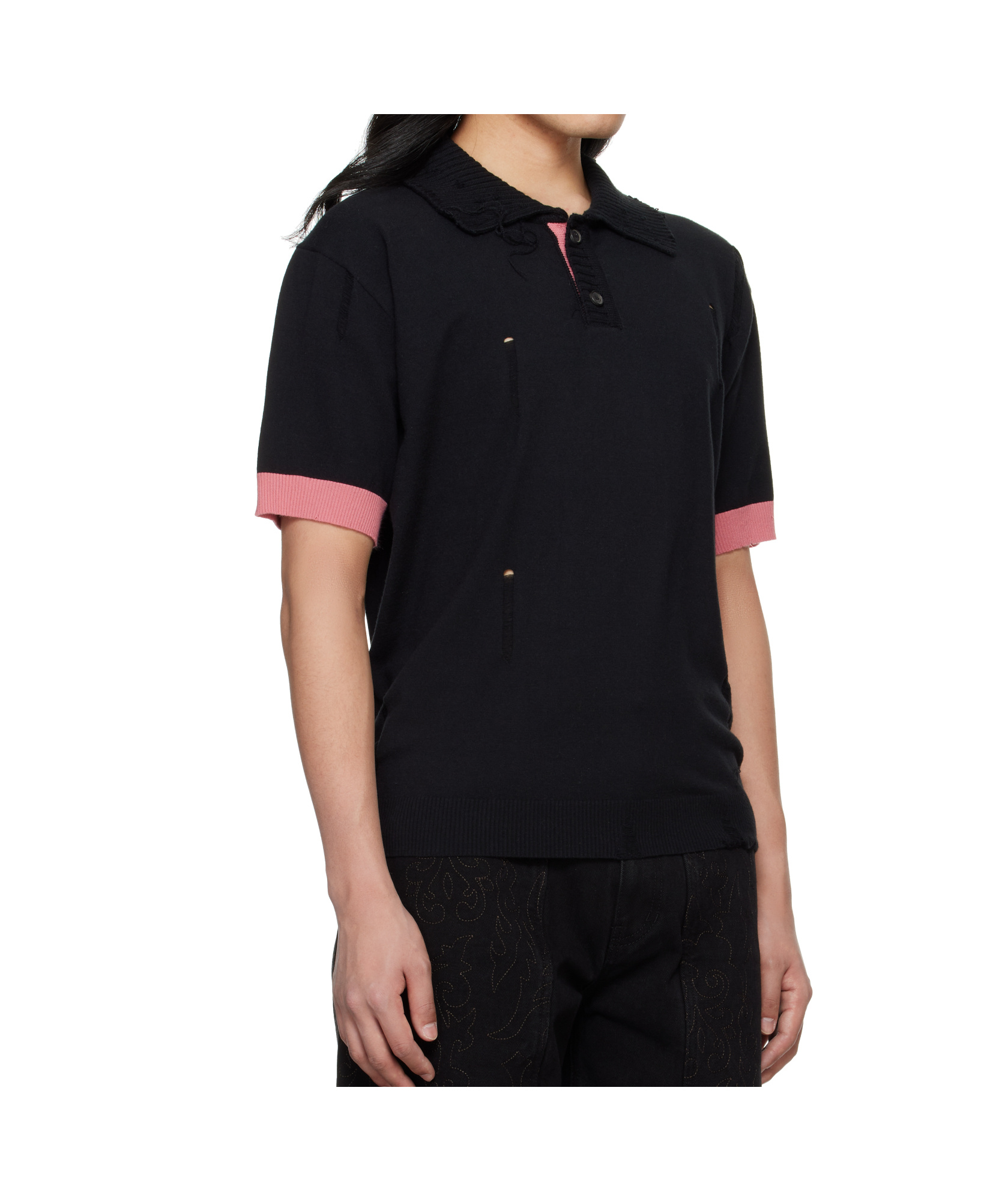 Andersson Bell Damaged Polo In Black