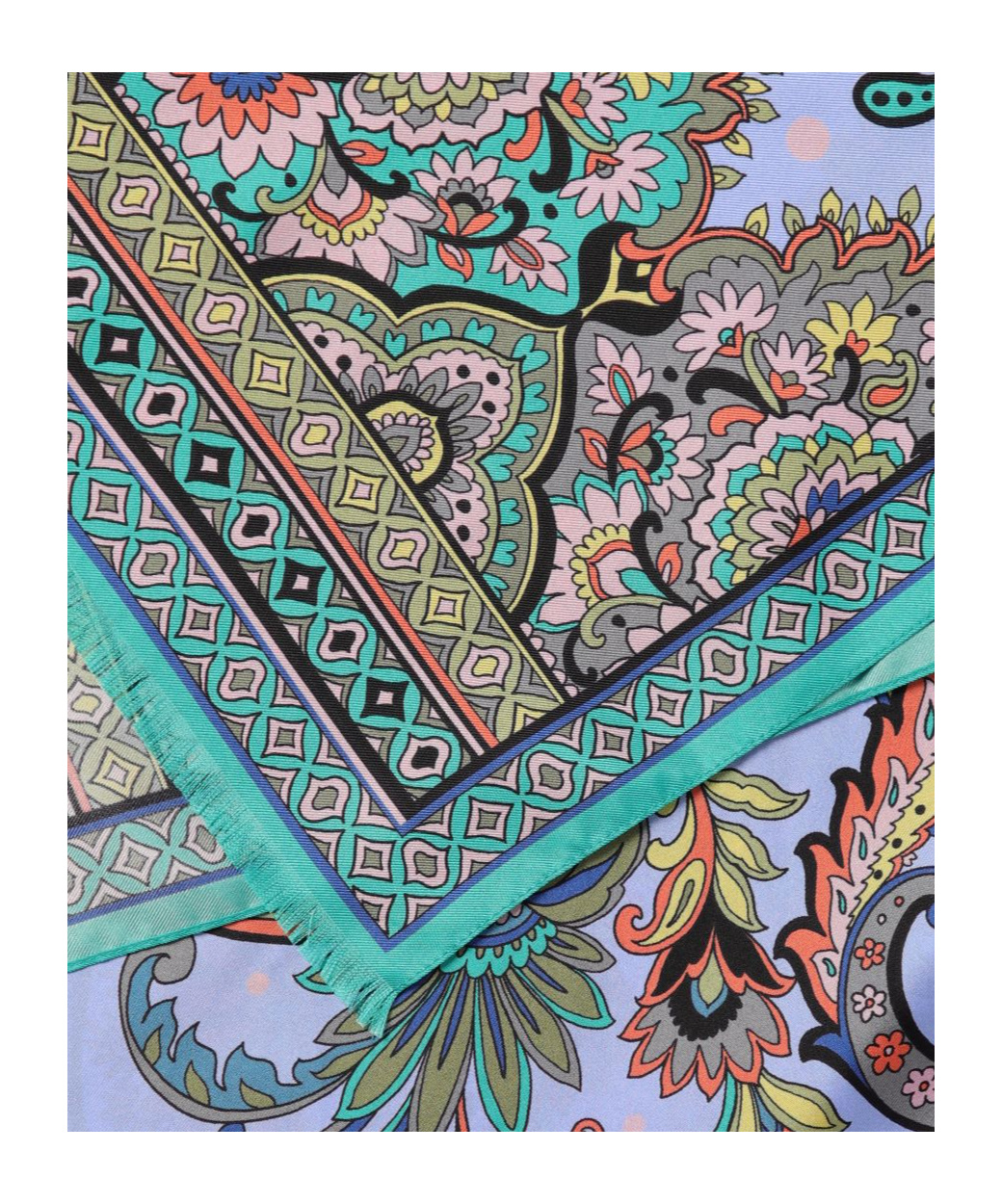 Etro Pattern Silk Scarf In Blue