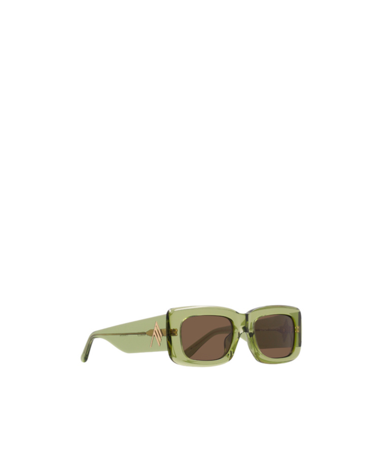 Attico Rectangular Frame Sunglasses In Brown