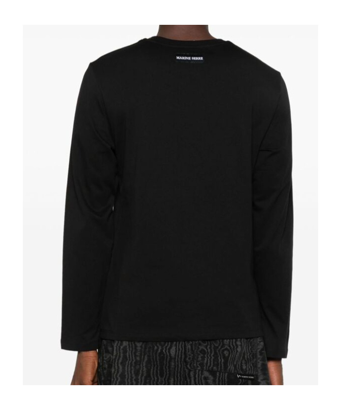 MARINE SERRE MARINE SERRE LOGO EMBROIDERED LONG SLEEVED T-SHIRT